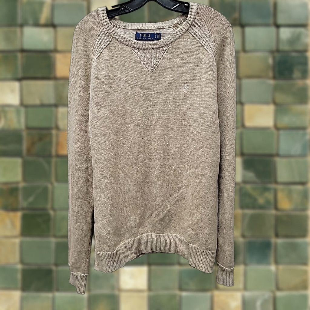 Polo Ralph Lauren Polo Ralph Lauren Mens Beige Pullover Sweater Sz L Long Sleeve Pony Size US L / EU 52-54 / 3 - 1 Thumbnail