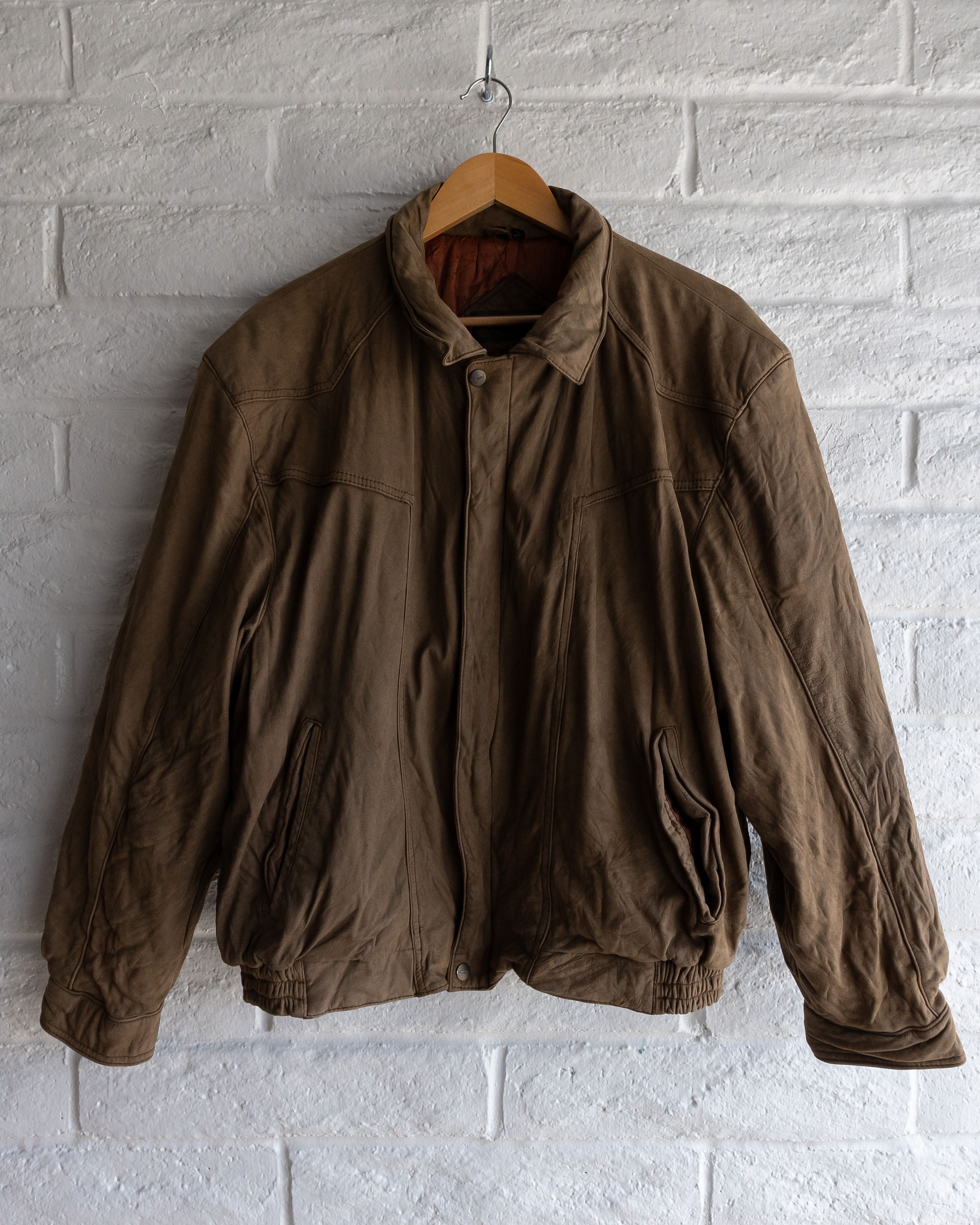 Vintage 90s Mirage Suede Leather Bomber Jacket Men's XL