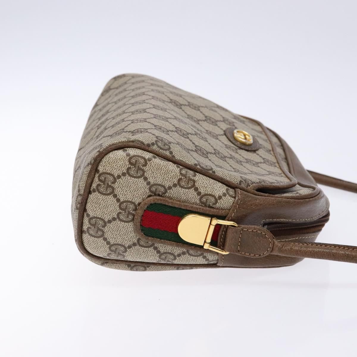 Gucci GUCCI GG Supreme Web Sherry Line Shoulder Bag Pvc Beige Gold Size ONE SIZE - 4 Thumbnail