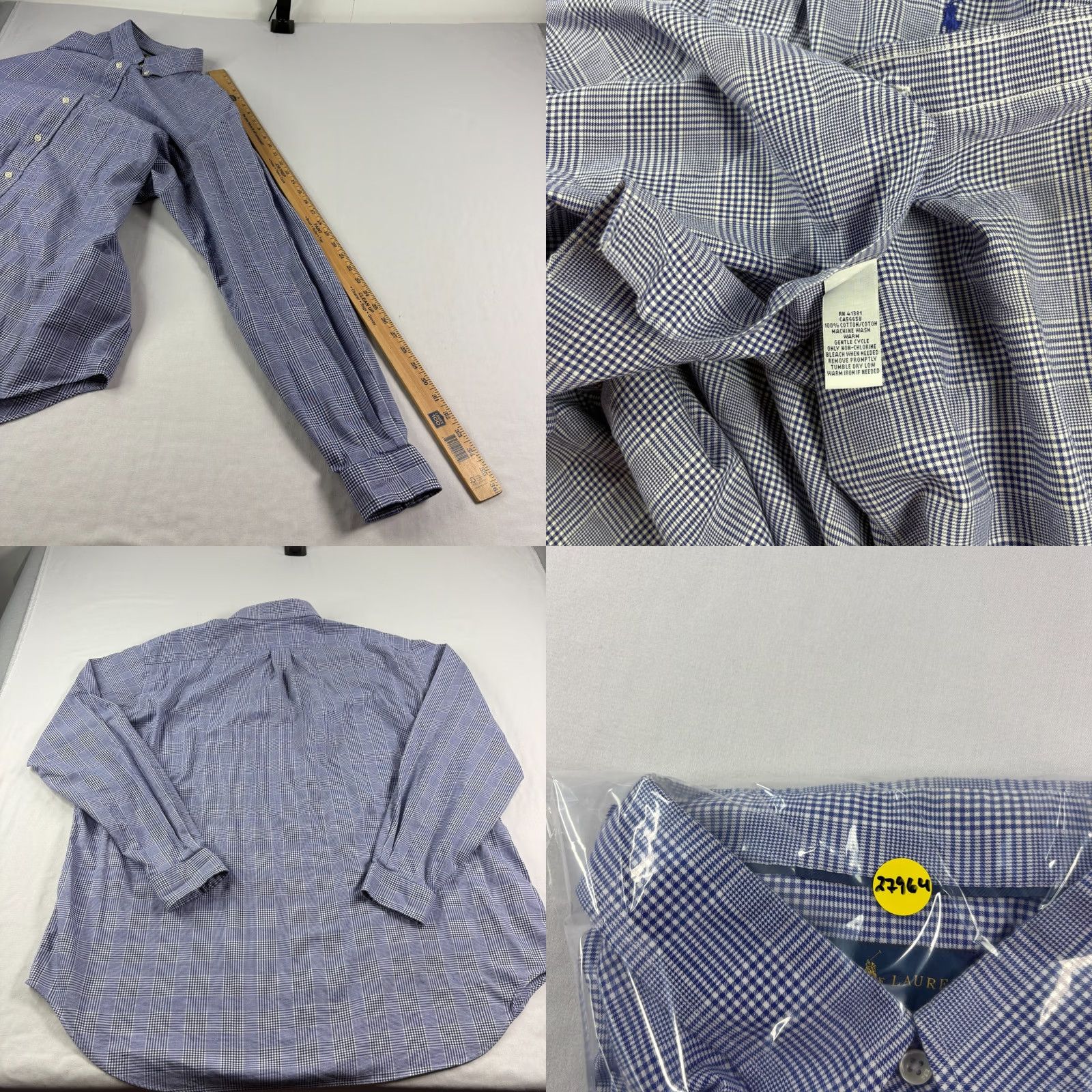 Polo Ralph Lauren Polo Ralph Lauren Shirt Mens 2XLT Tall Blue Plaid Button Up Long Sleeve Size US XXL / EU 58 / 5 - 8 Thumbnail