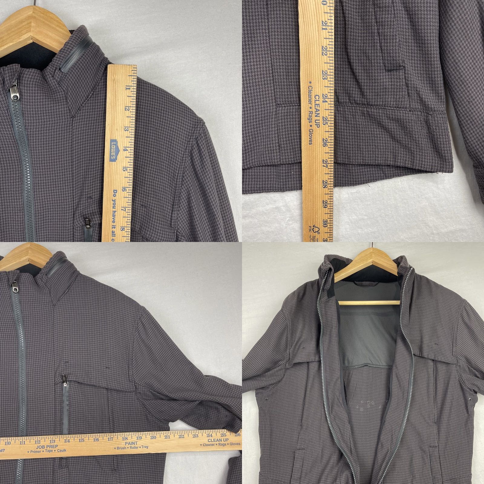 Lululemon Lululemon Jacket Mens M Black Relay Full Zip Concealed Hood Houndstooth Size US M / EU 48-50 / 2 - 8 Thumbnail