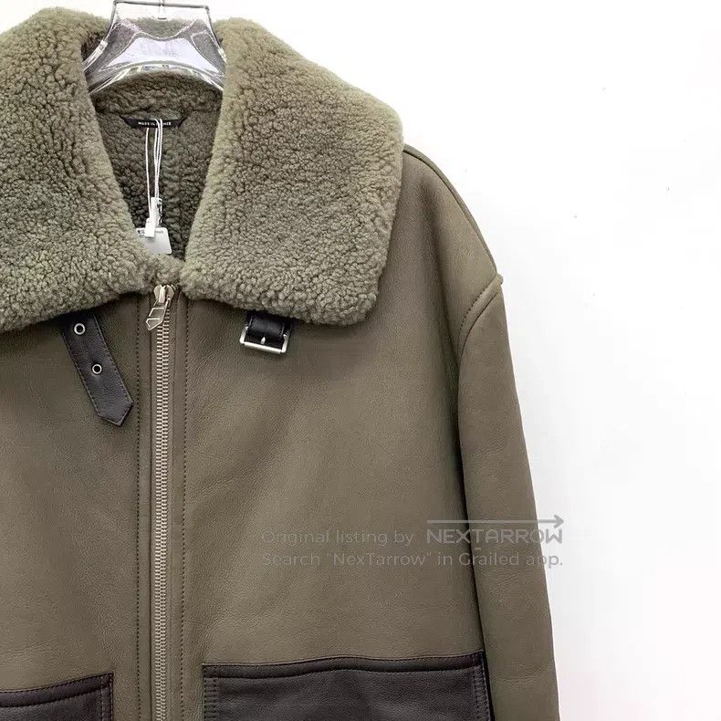 Hermes Hermes Brown green sheepskin collar zipper long sleeve lea Size US M / EU 48-50 / 2 - 3 Thumbnail