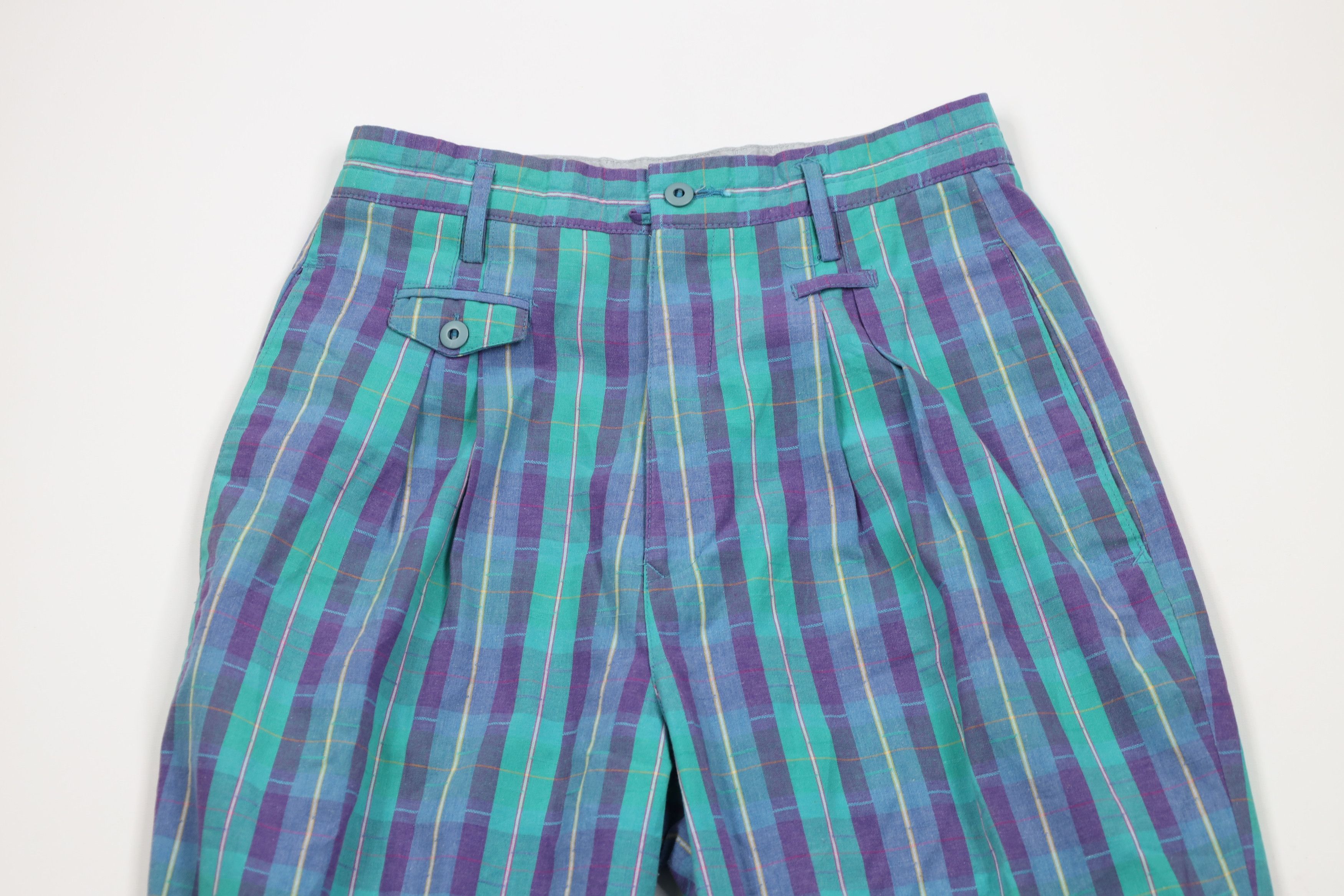 Vintage Vintage 80s 90s Streetwear Pleated Madras Plaid Chino Pants Size 36" / US 14 / IT 50 - 2 Thumbnail