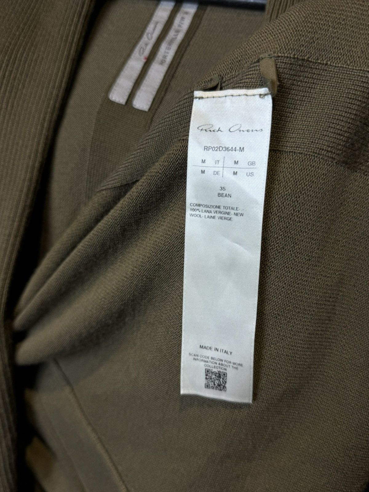 Rick Owens Rick Owen’s Brown Bean Wool Cardigan - Medium Size US M / EU 48-50 / 2 - 4 Thumbnail