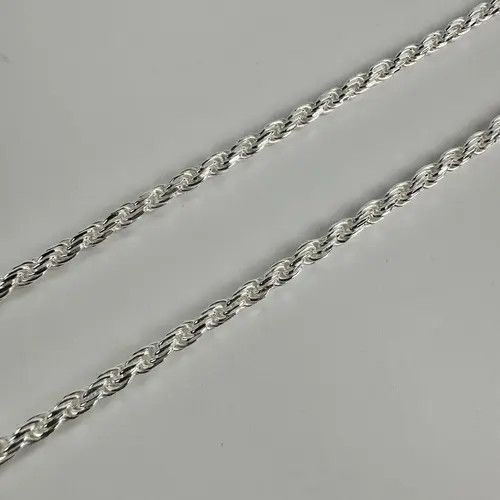 Jewelry Silver Chain Solid .925 Silver Rope Chain 2.5mm 18 Inches Size ONE SIZE - 5 Thumbnail