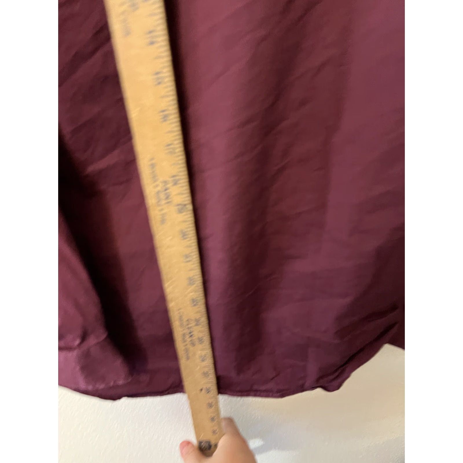 Express Express Shirt Dress Mens Medium Maroon 100% Cotton Modern Fit Solid Button 1MX Dress Shirt Adult Medium Mens Size 40R - 4 Thumbnail