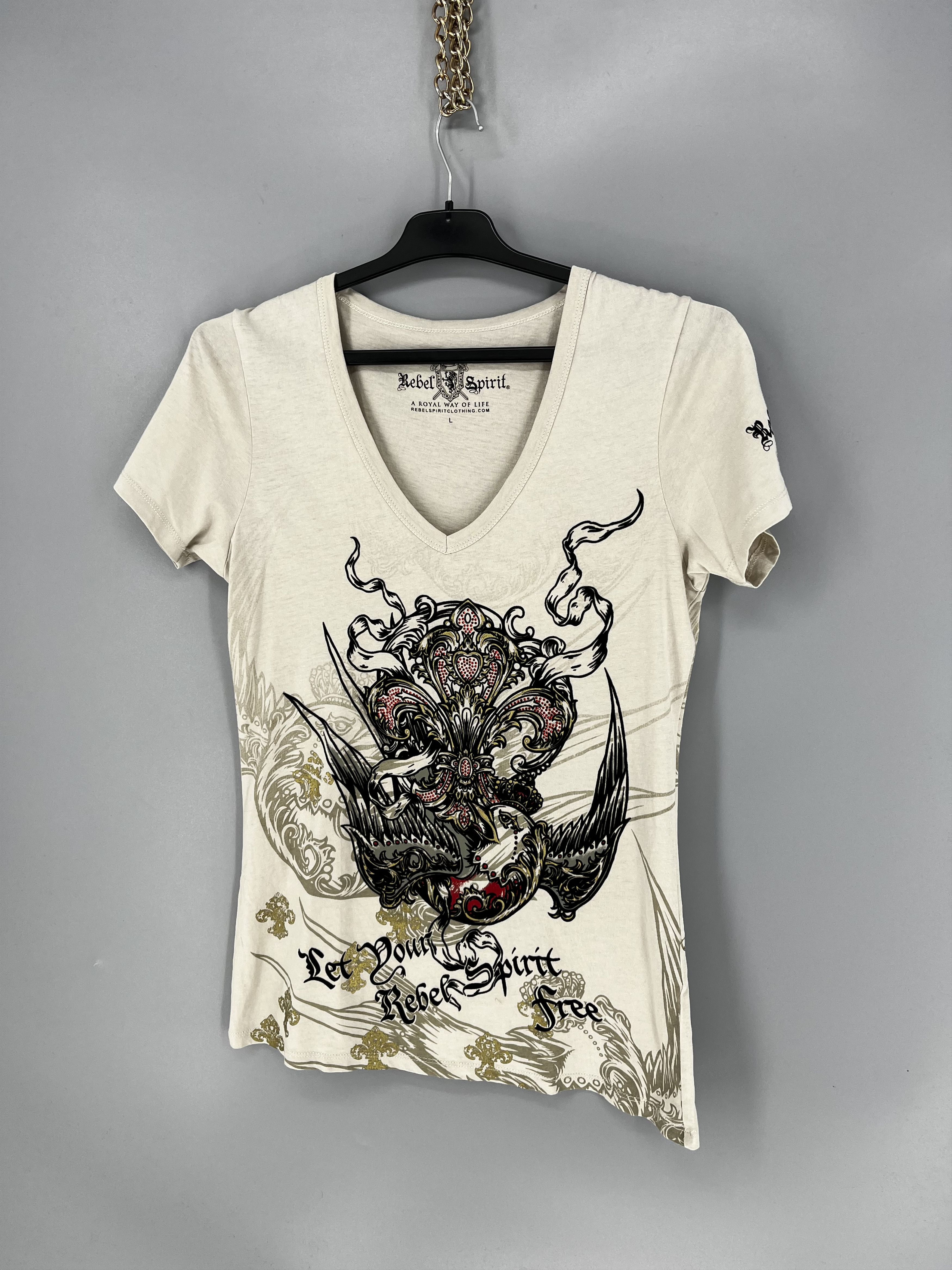 Affliction Vintage Y2K Rebel Spirit AllOver Eagles Wings Ed Hardy Style Size L / US 10 / IT 46 - 3 Thumbnail