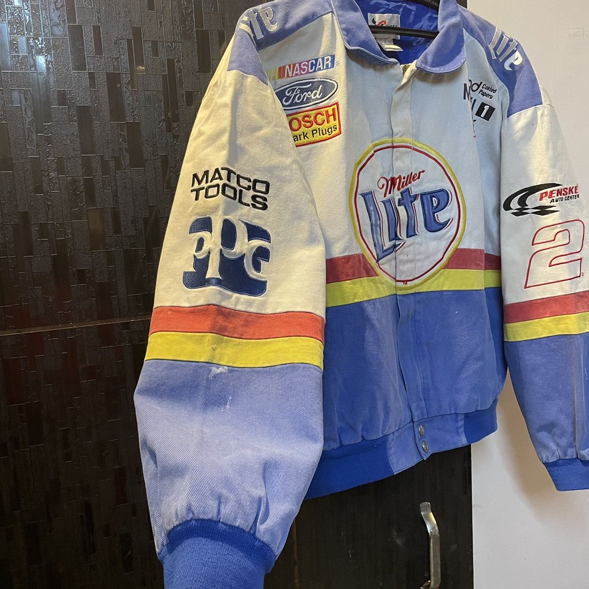 Jeff Hamilton Vintage Jeff Hamilton Miller Lite Nascar Jacket Size US L / EU 52-54 / 3 - 6 Thumbnail