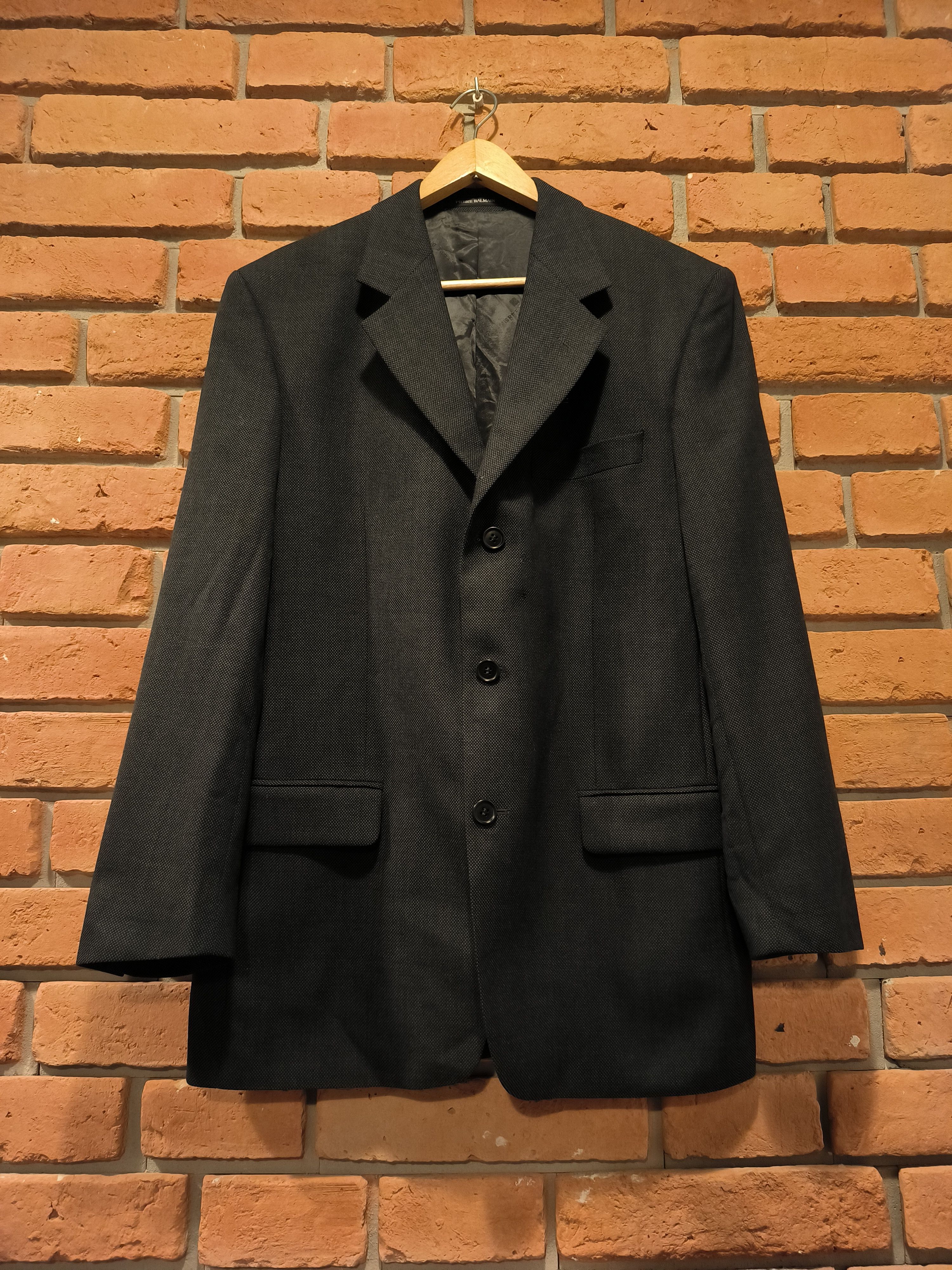 Pierre Balmain Pierre Balmain Suit Jacket Multilogo Pattern Logo Black Size 50R - 1 Thumbnail