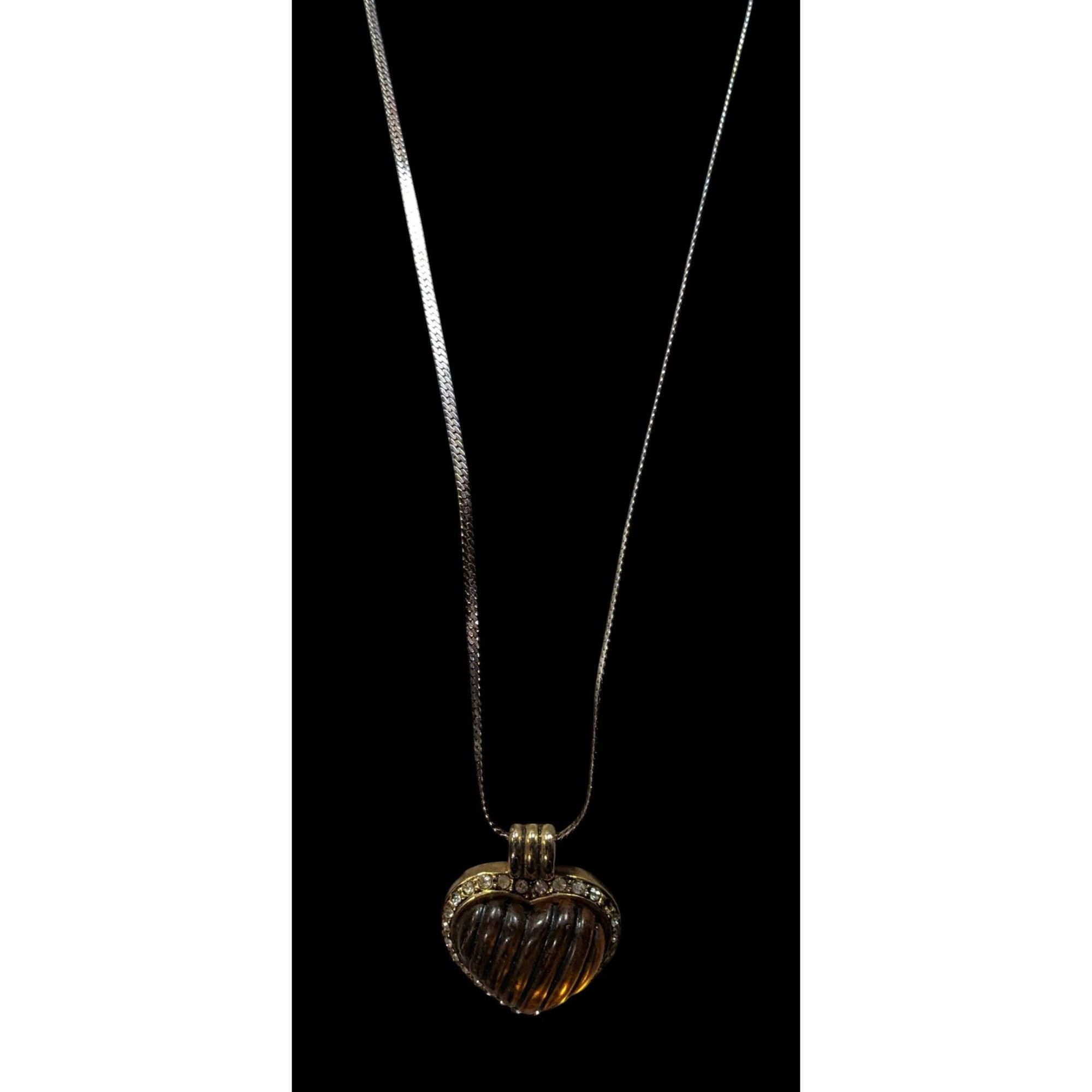 Other Vintage Coquette Honey Lucite Heart Pendant Necklace Size ONE SIZE - 8 Thumbnail