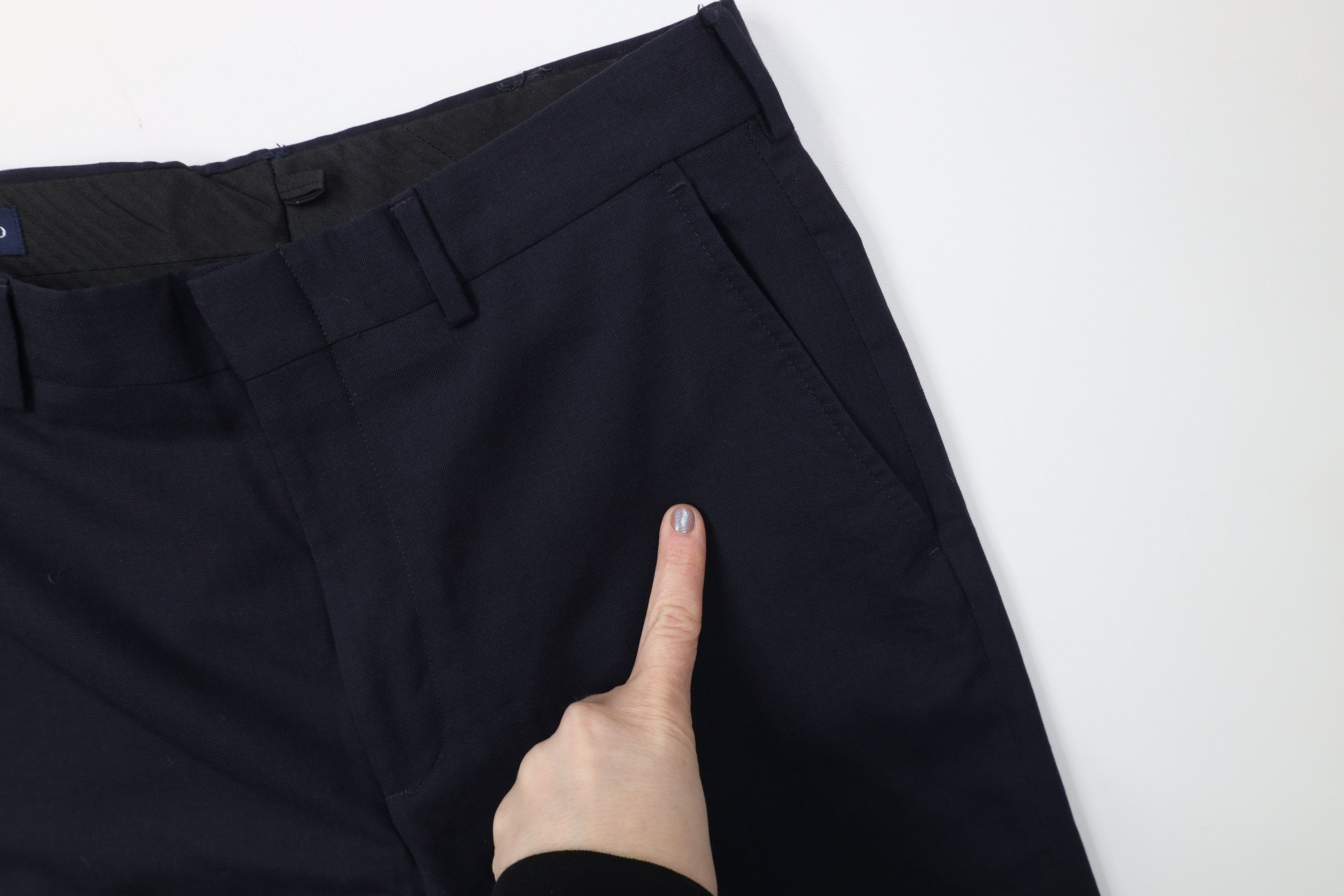 Lands' End Vintage 90s Lands End Cuffed Wool Knit Chino Pants Navy Blue Size US 32 / EU 48 - 5 Thumbnail