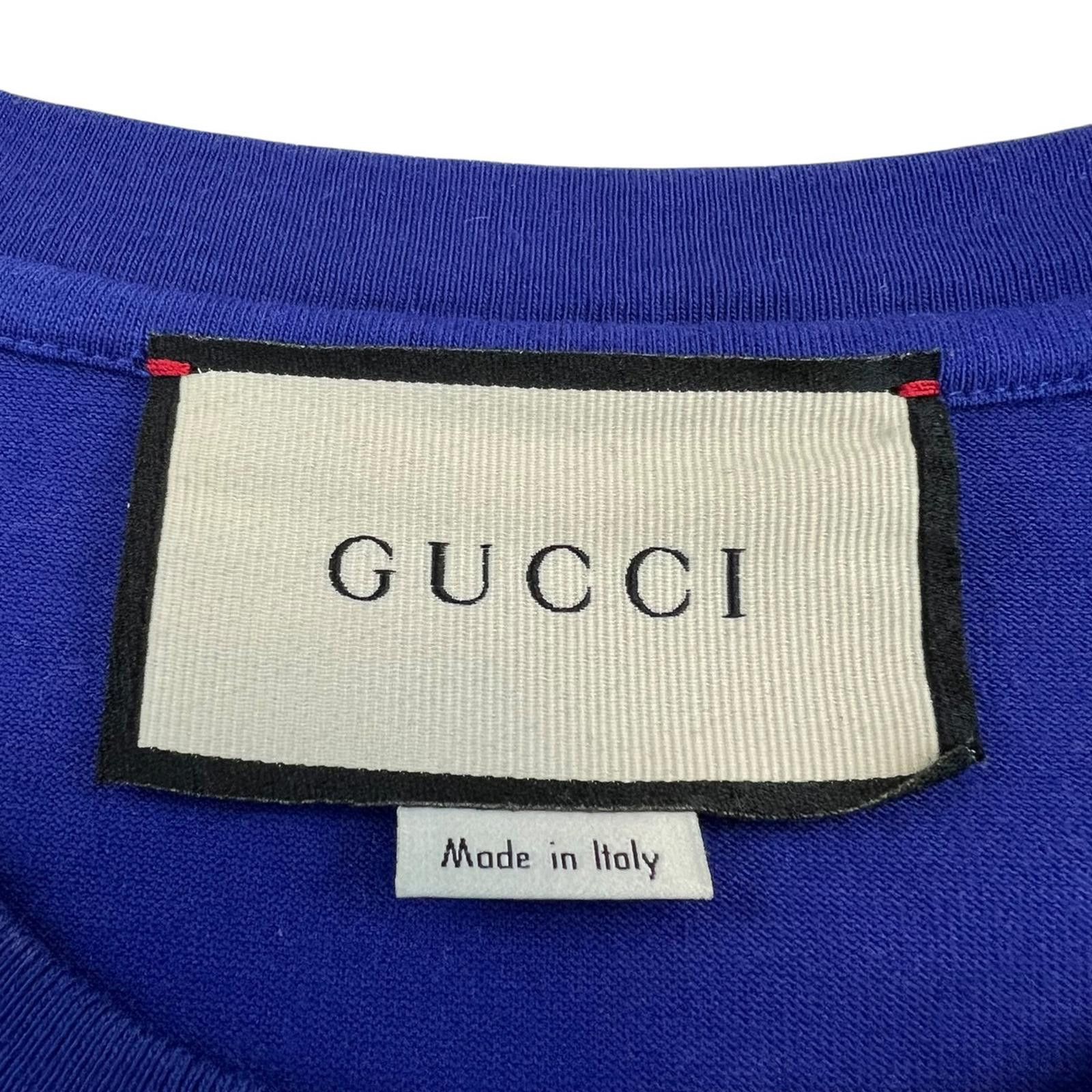 Gucci Gucci Blue Spellout T Shirt Size US L / EU 52-54 / 3 - 3 Thumbnail