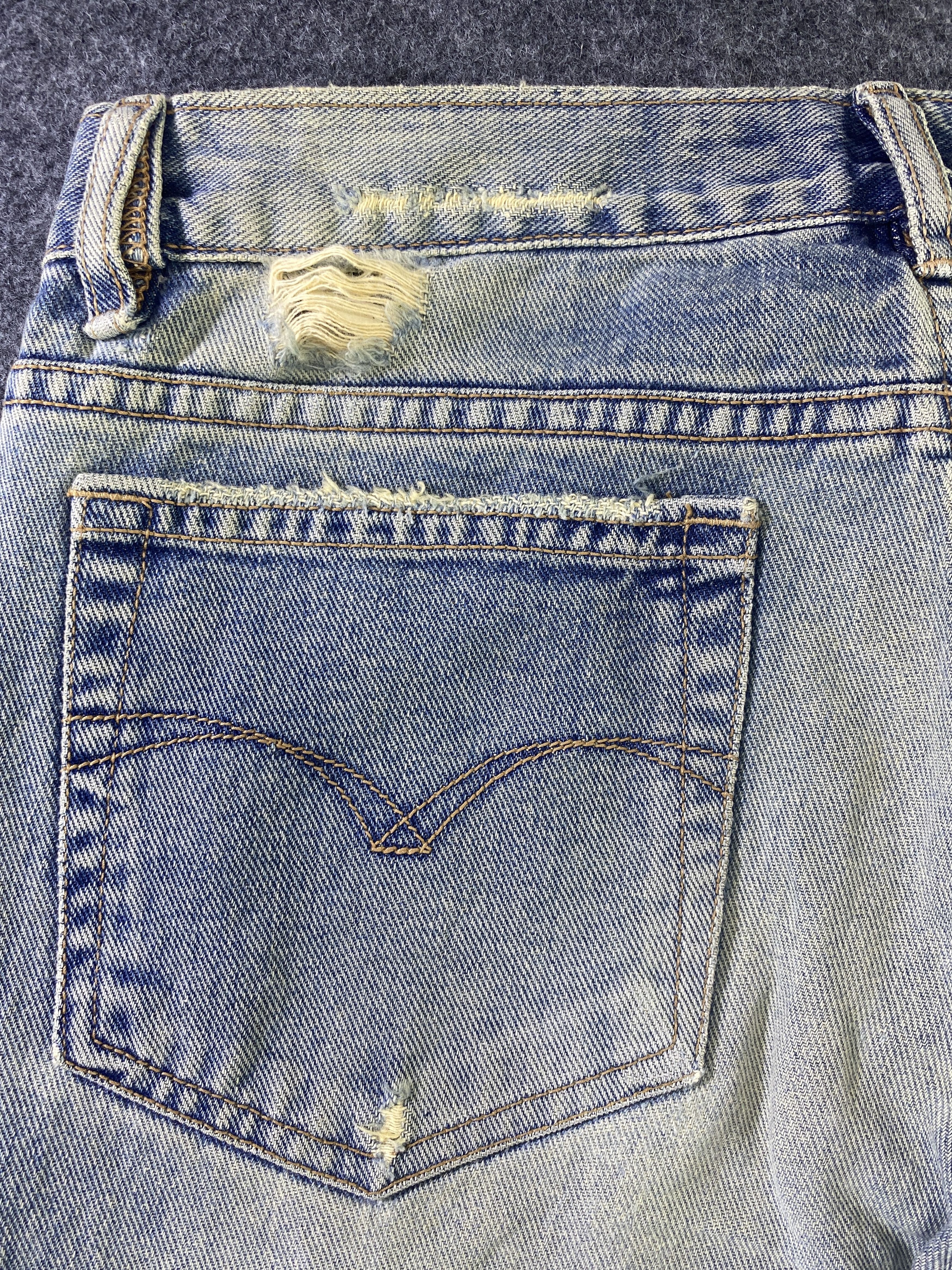 Japanese Brand G Jon Distressed Blue Wash Flare Denim - J945 Size 30" / US 8 / IT 44 - 15 Thumbnail