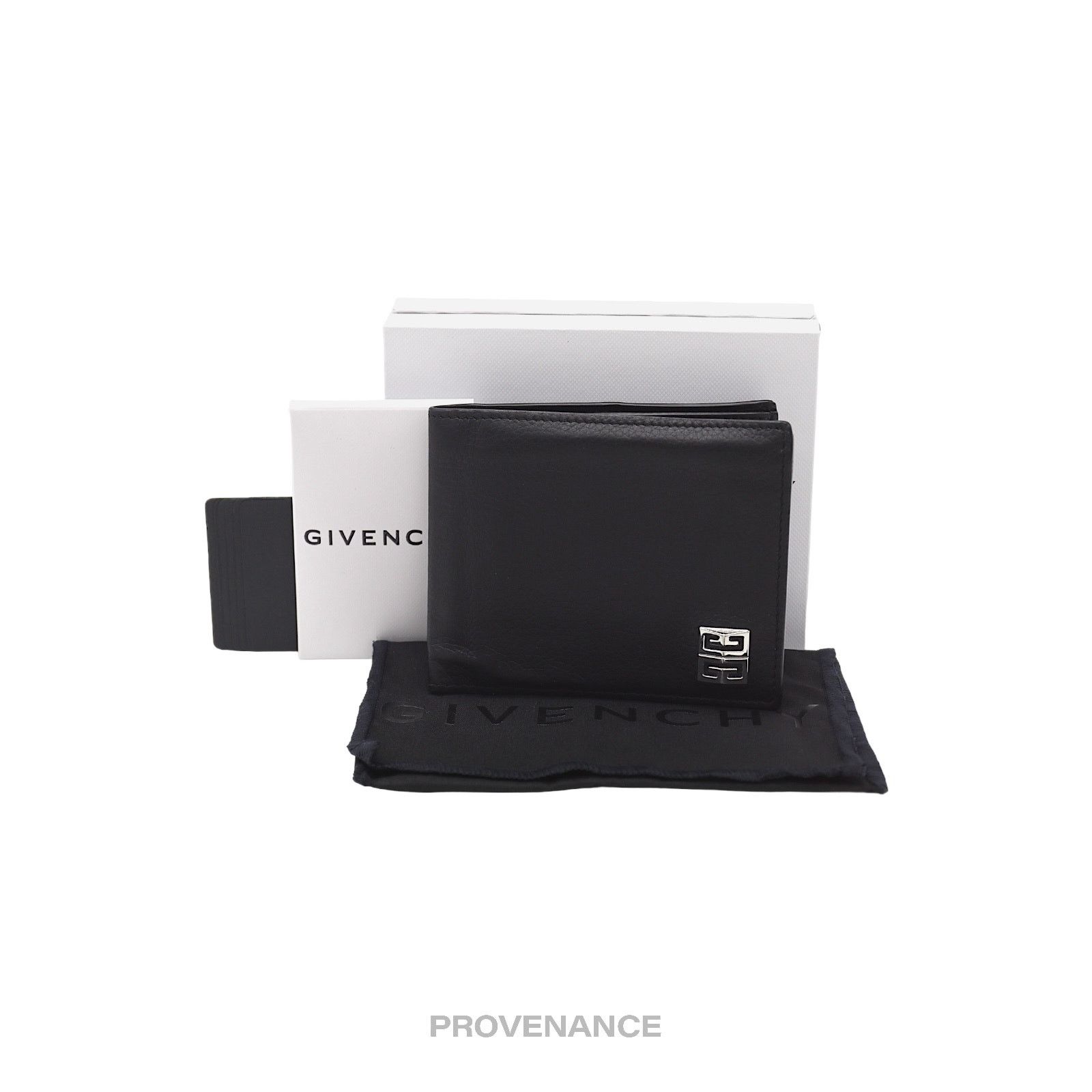 Givenchy 🔴 Givenchy 4G Logo 8CC Bifold Wallet - Black Leather Size ONE SIZE - 1 Thumbnail