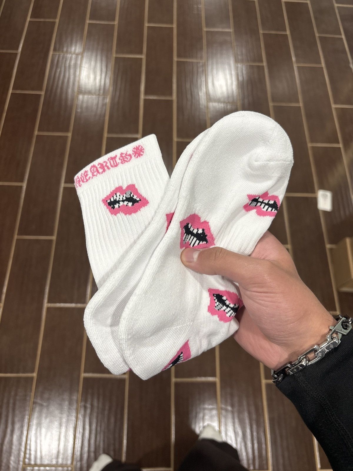 Chrome Hearts CHROME HEARTS MATTY BOY PPO CHOMPER SOCKS WHITE PINK