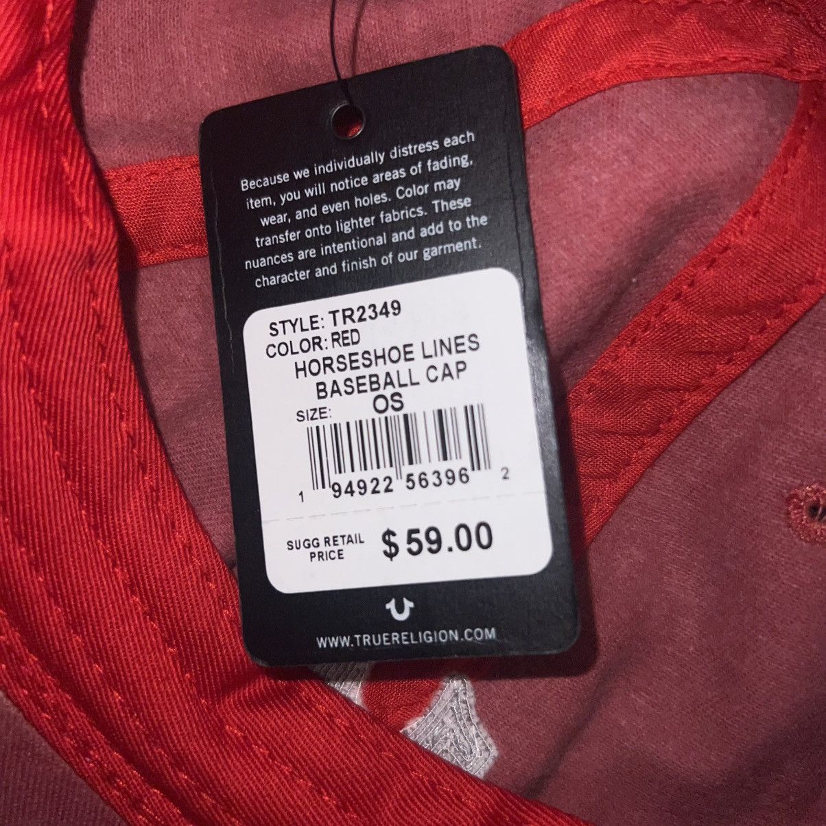 True Religion True Religion Horseshoe baseball cap Washed Red Snapback Size ONE SIZE - 8 Thumbnail