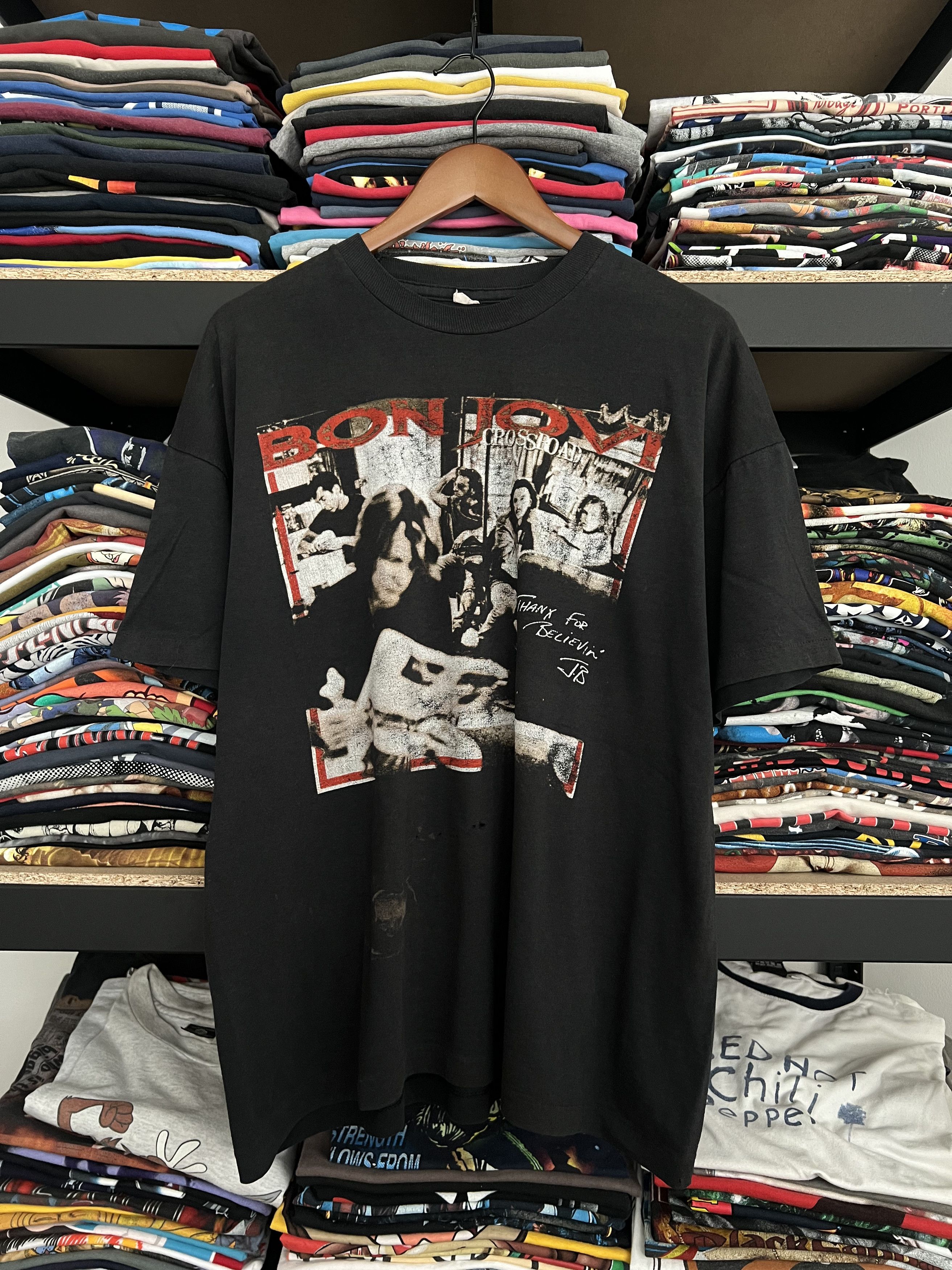 Vintage 90s Bon Jovi Crossroad Across Europe Tour Tee - www 