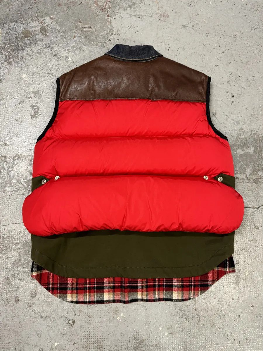 AW2017 DSquared2 Red Puffer Brut Military Denim Vest
