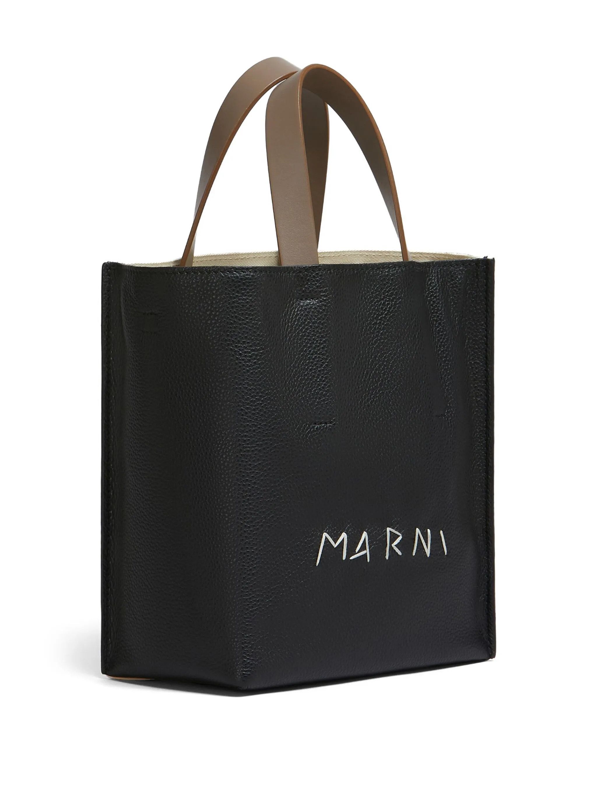 Marni o1s22i1n0525 Size: OS / Mini Museo Soft Tote Bag Black/Beige Size ONE SIZE - 4 Thumbnail