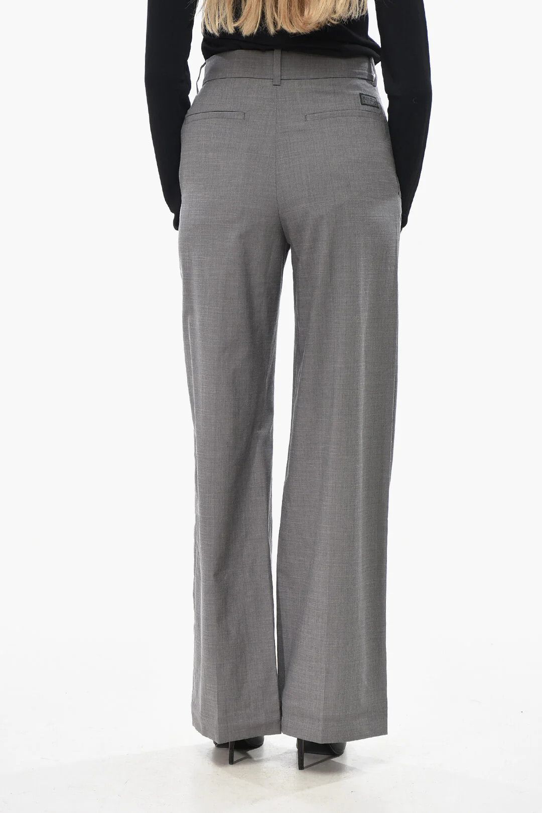Kenzo og1mm0426 Wool Palazzo Pant in Grey Size 27" / US 4 / IT 40 - 2 Thumbnail