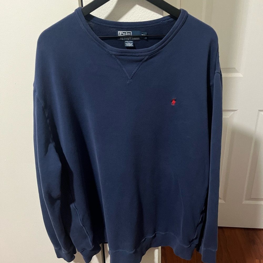 Polo Ralph Lauren Vintage Polo Ralph Lauren Men's Blue Crewneck Pullover Swea Size US XXL / EU 58 / 5 - 1 Thumbnail
