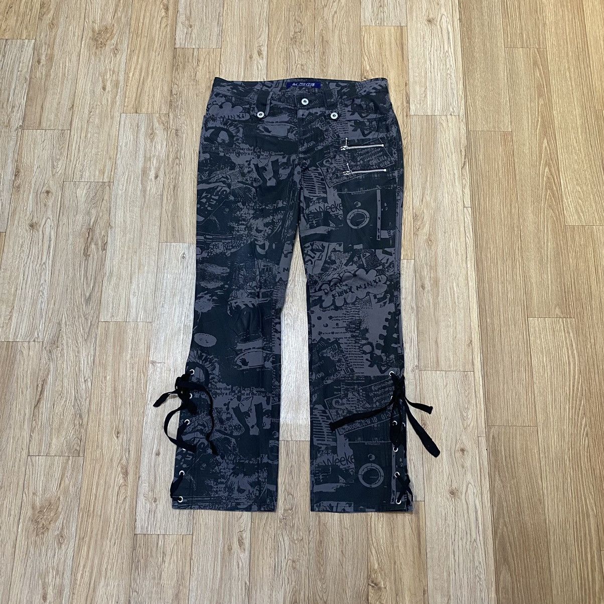 Hysteric Glamour 2000s Ba-Tsu Club Punk Style Bottom Lace Printed Pants Size US 32 / EU 48 - 1 Thumbnail