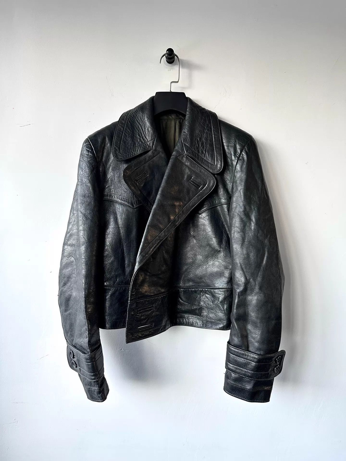 Other Vtg 50-60s German Post-War Gestapo Collar Leather Jkt M Size US M / EU 48-50 / 2 - 1 Thumbnail