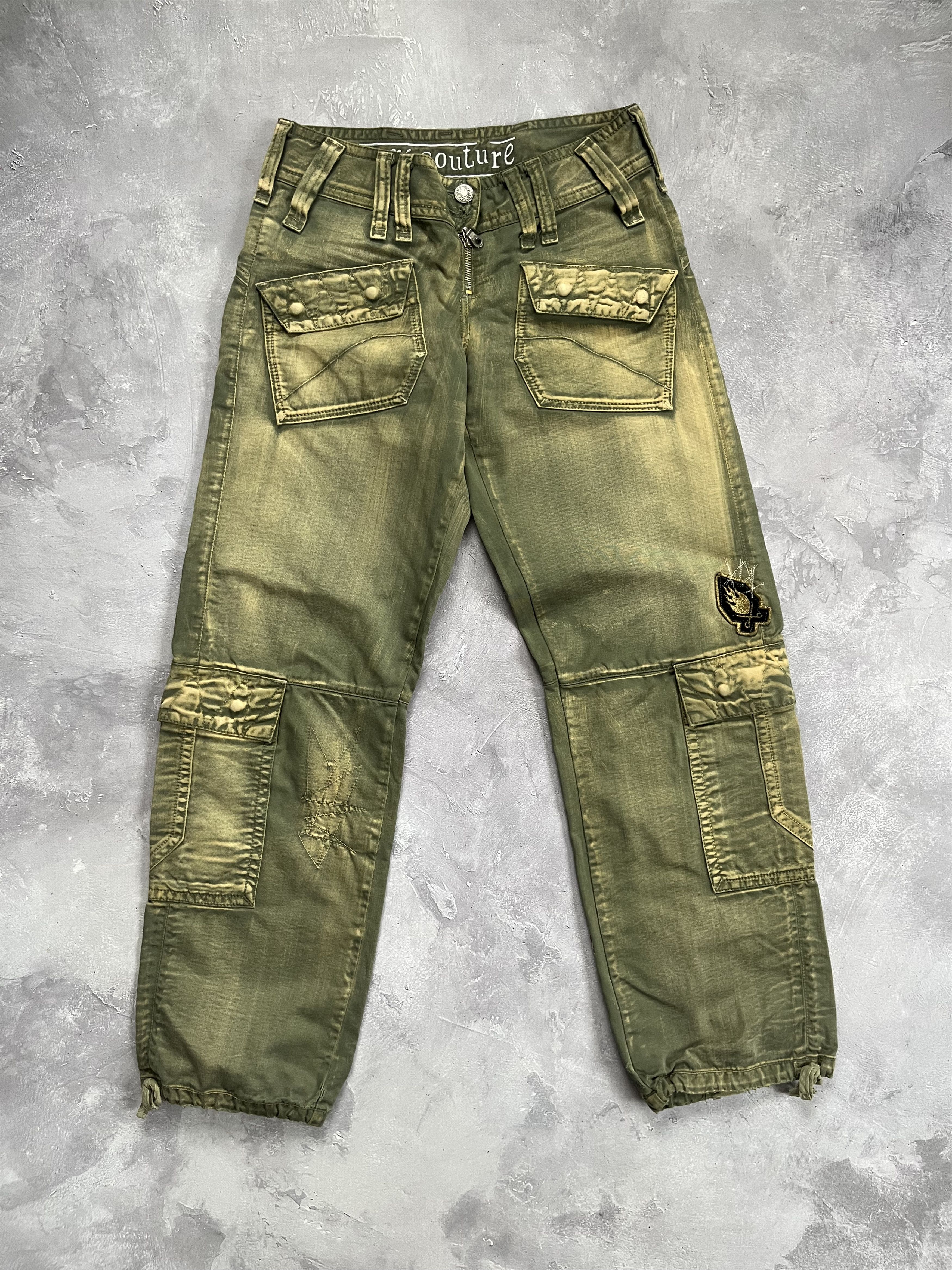 Vintage Surf Couture Cargo Pants Y2K Parachute Tactical Baggy Size 28" / US 6 / IT 42 - 1 Thumbnail