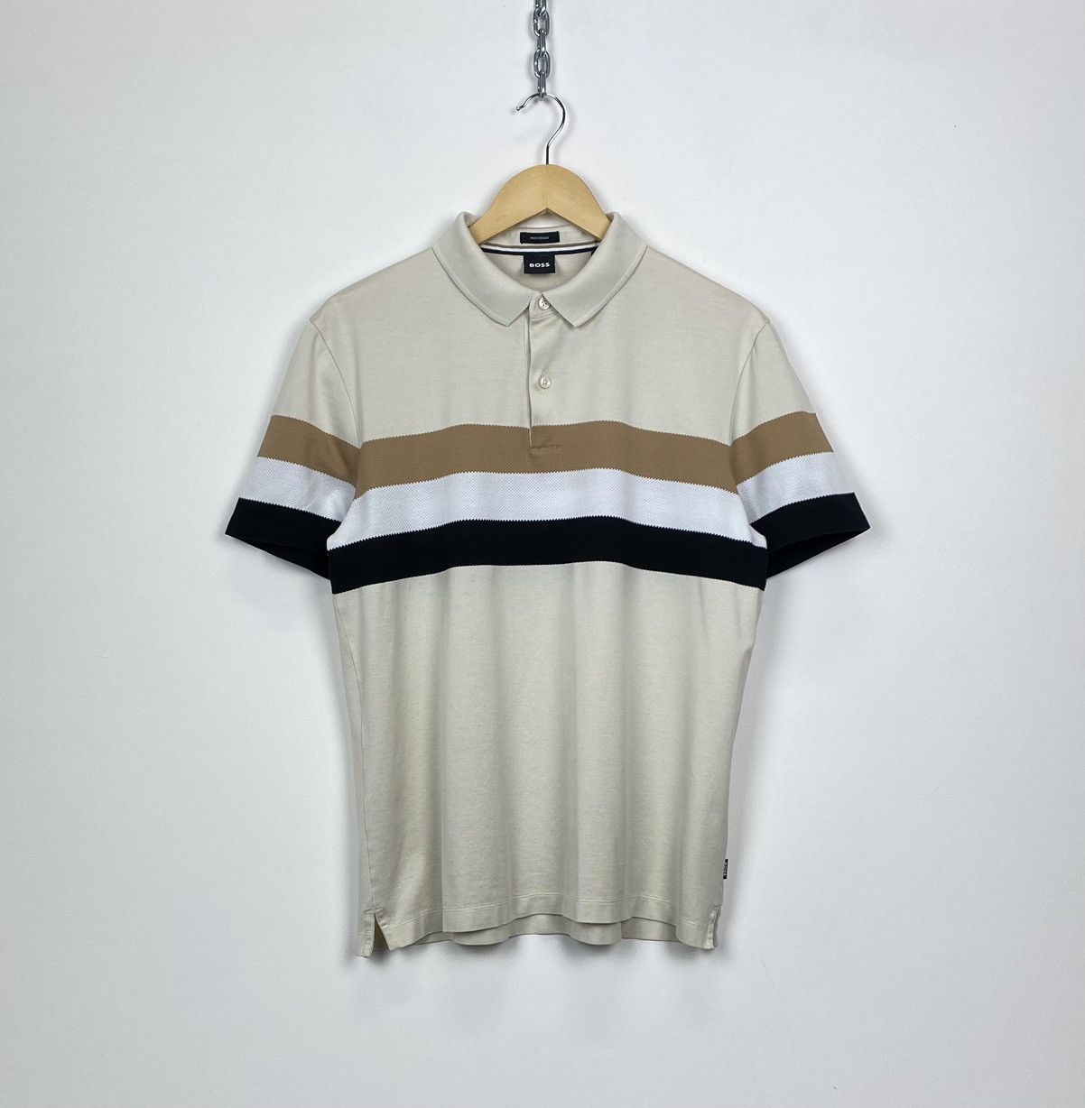 Hugo Boss Hugo Boss Polo Shirt Short Sleeve Buttons-Up Striped Top Size US L / EU 52-54 / 3 - 1 Thumbnail