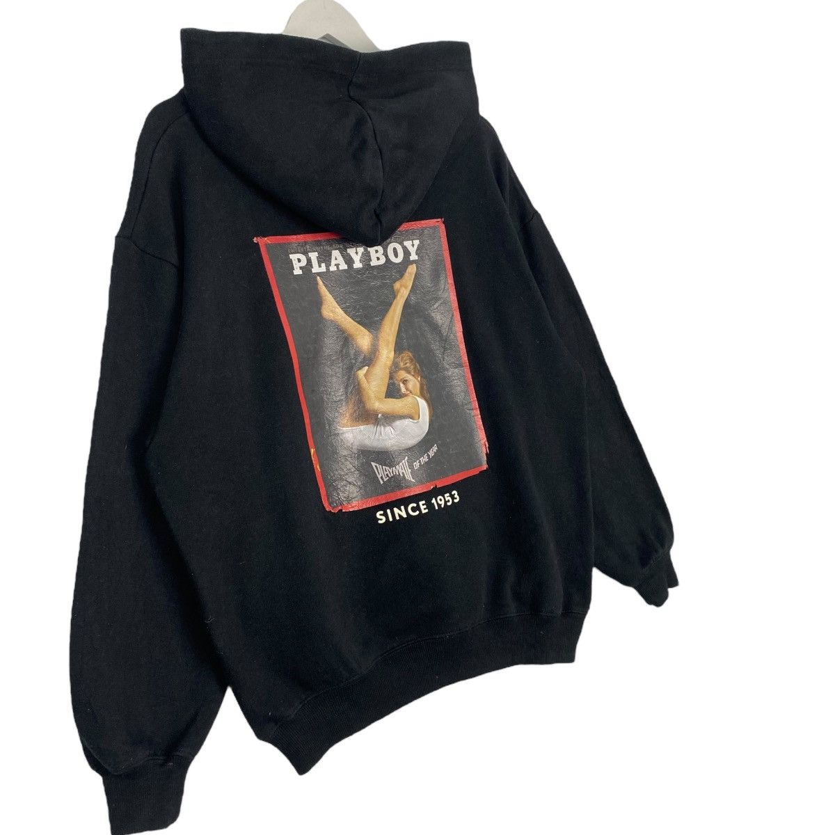 Vintage Vintage Playboy Embroidered Hoodie Black Pullover Jumper M Size US L / EU 52-54 / 3 - 6 Thumbnail