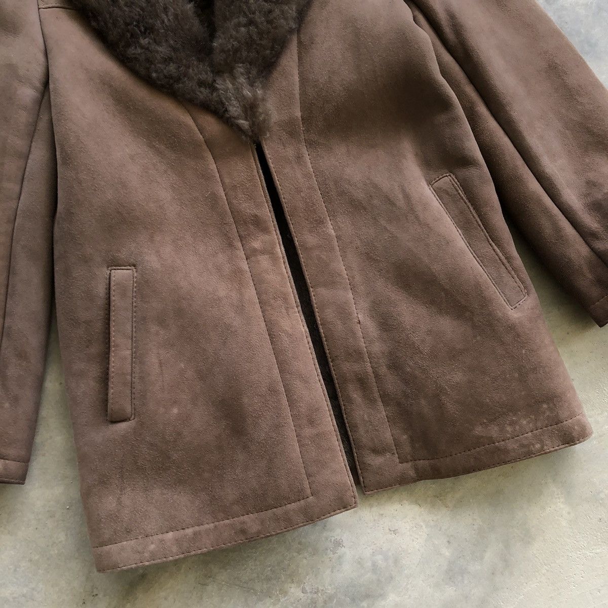 Other Vintage Brand Sheepskin Faux Fur Brown Triacetate Clip Coat Size US XS / EU 42 / 0 - 6 Thumbnail