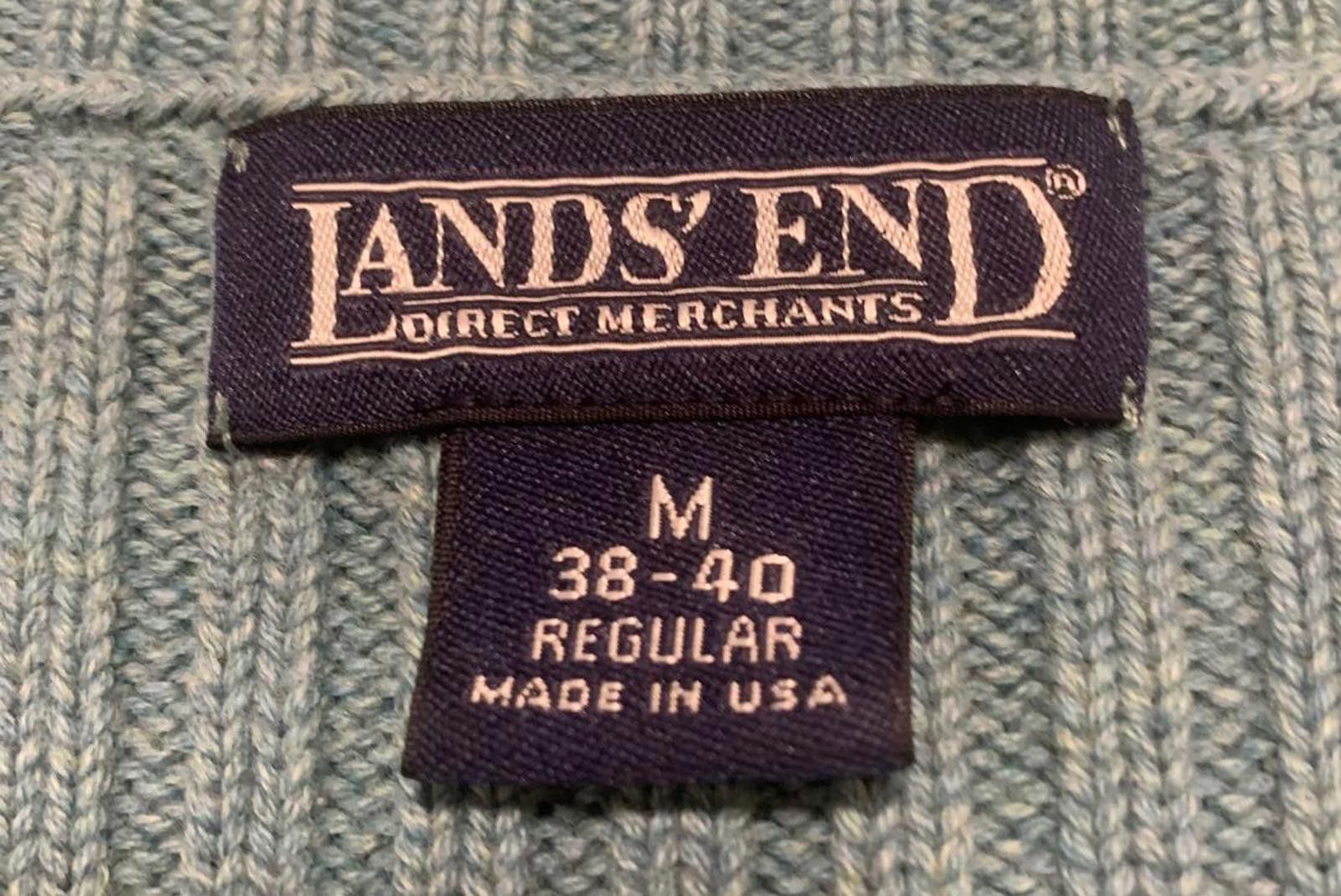 Lands' End VTG 90s Lands' End Sweater Men's M Green Ribbed Knit USA Size M / US 6-8 / IT 42-44 - 8 Thumbnail