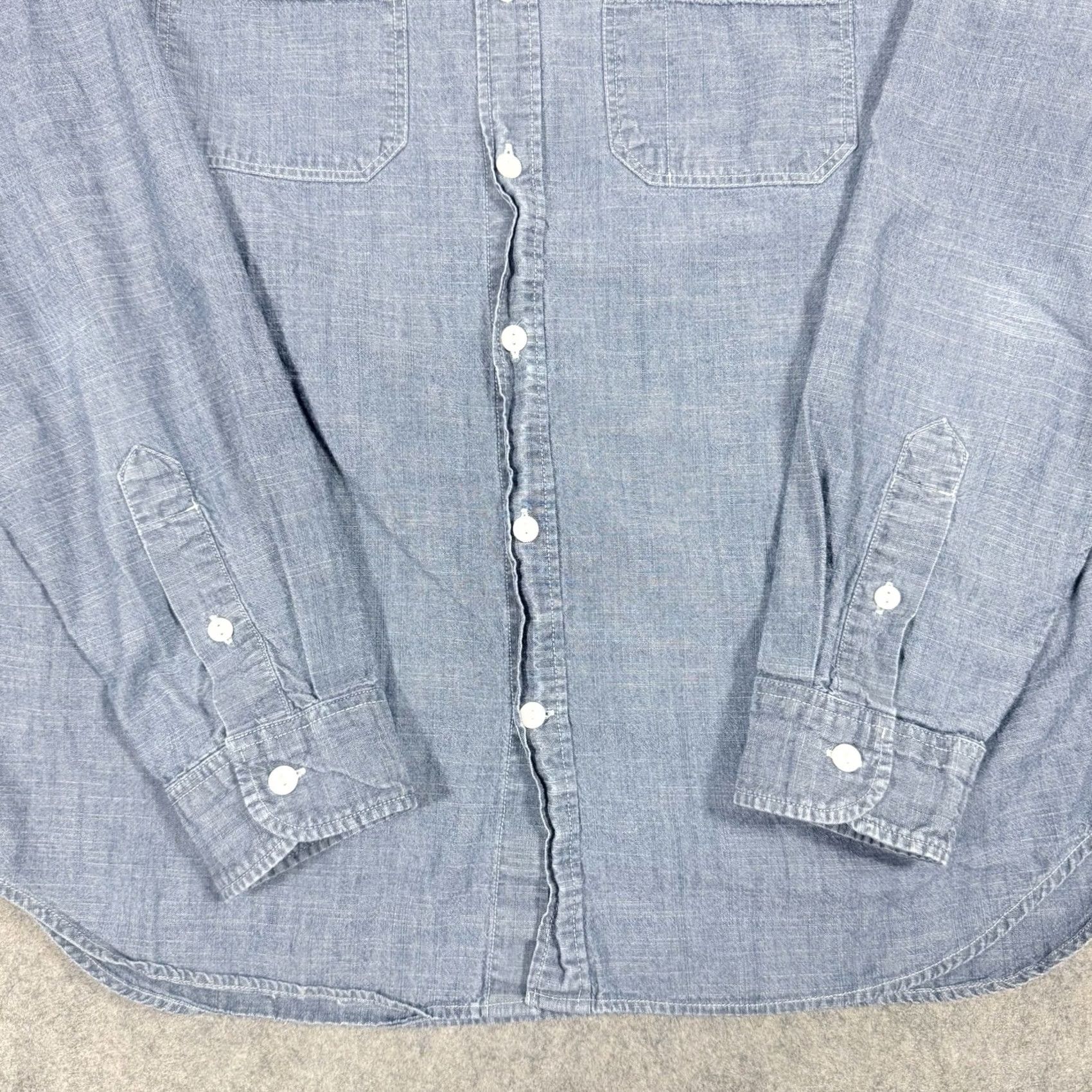 Gap Gap Slim Fit Button-Up Shirt Denim Blue XL Men Size US XL / EU 56 / 4 - 4 Thumbnail