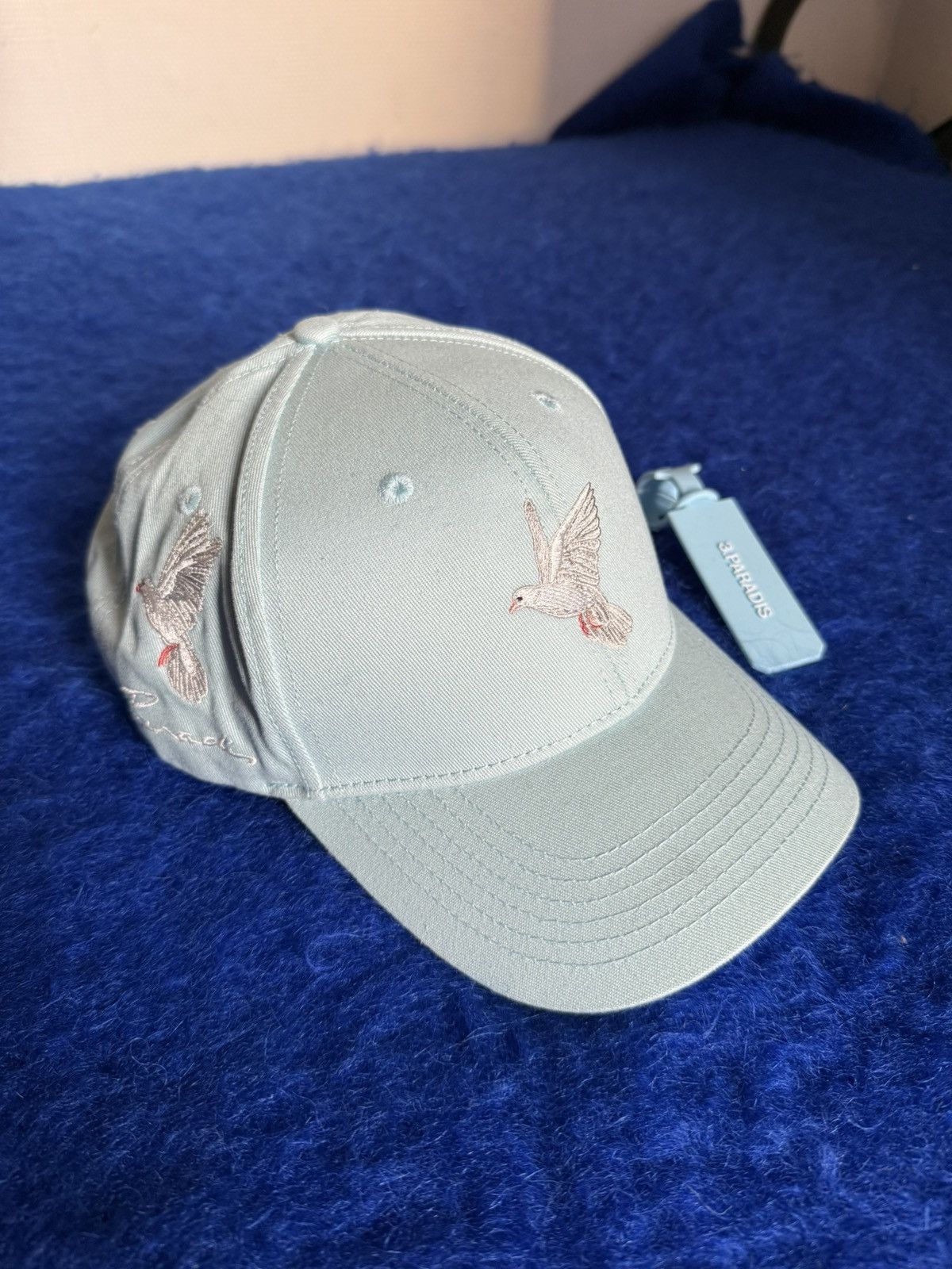 3.PARADIS 3.Paradis Cap Doves sky blue - Brand new with tag Size ONE SIZE - 1 Thumbnail
