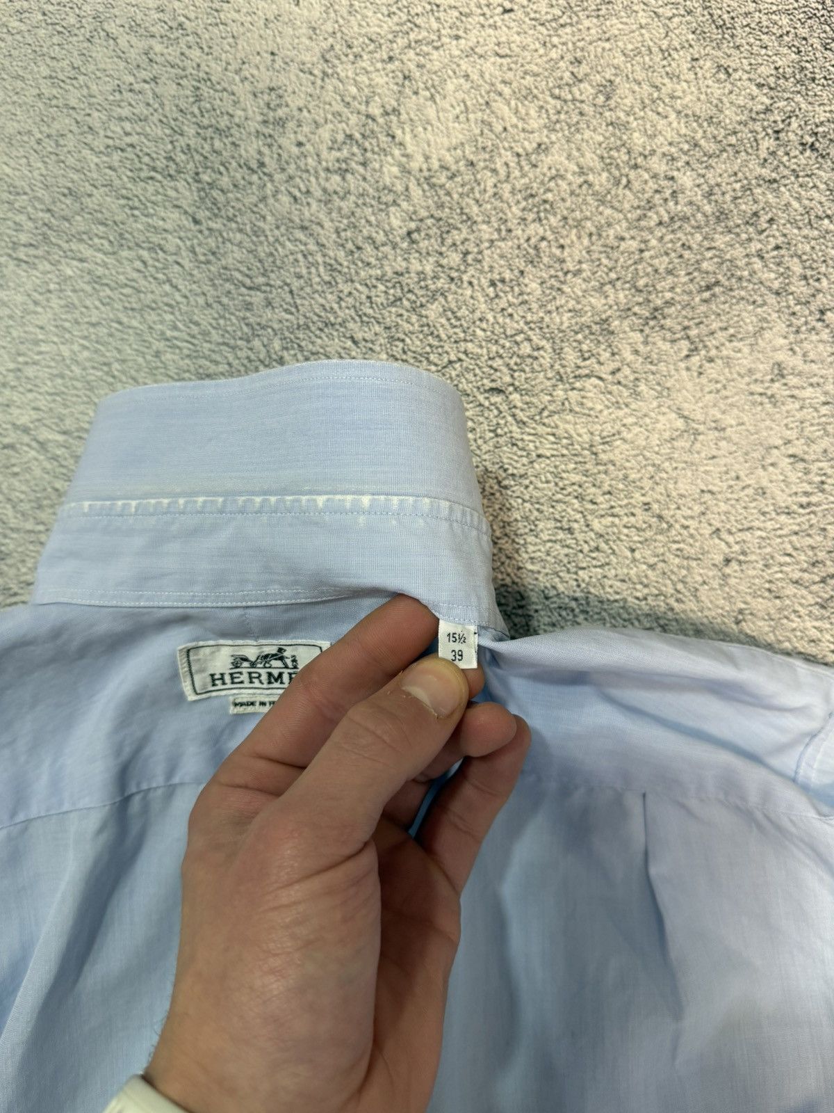 Hermes Hermes Men Shirt Long Sleeve 15 (1/2) 39 Button Front France Size US S / EU 44-46 / 1 - 5 Thumbnail