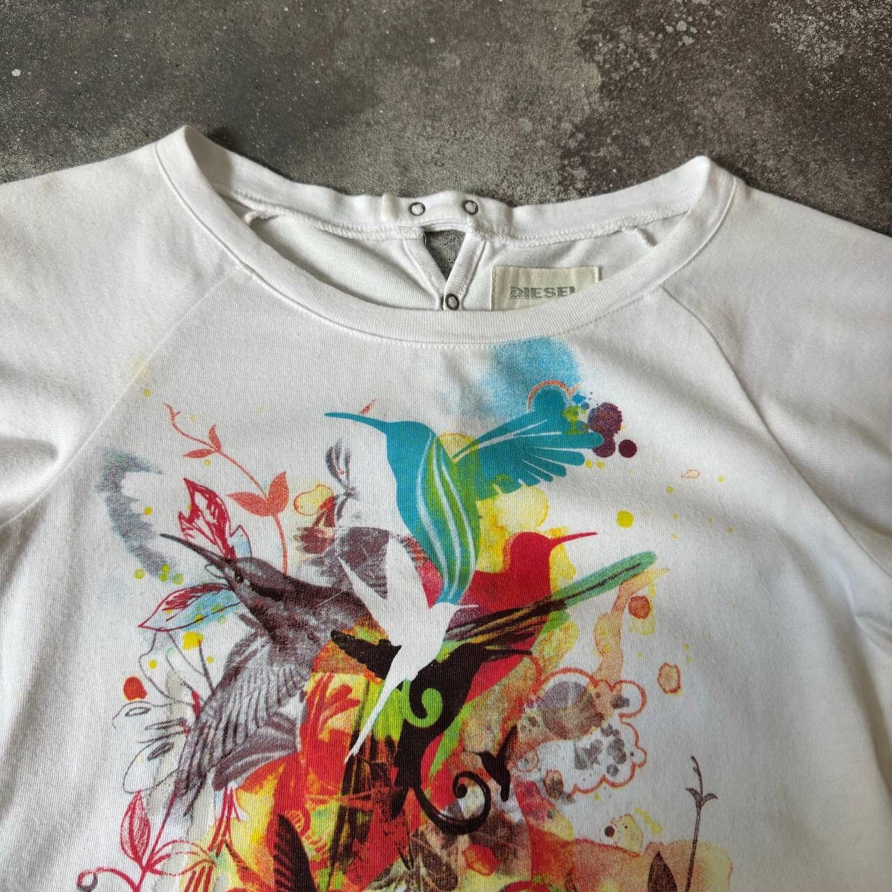 Diesel × Vintage Diesel Vintage Multicolour Floral T-Shirt Y2K Size M / US 6-8 / IT 42-44 - 3 Thumbnail