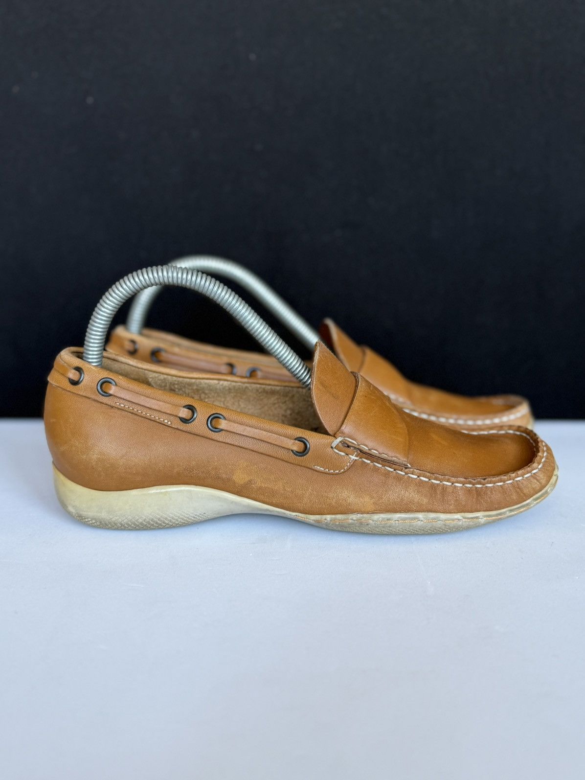 Prada Prada Brown Slip On Leather Shoes size 38 Size US 8 / IT 38 - 2 Thumbnail
