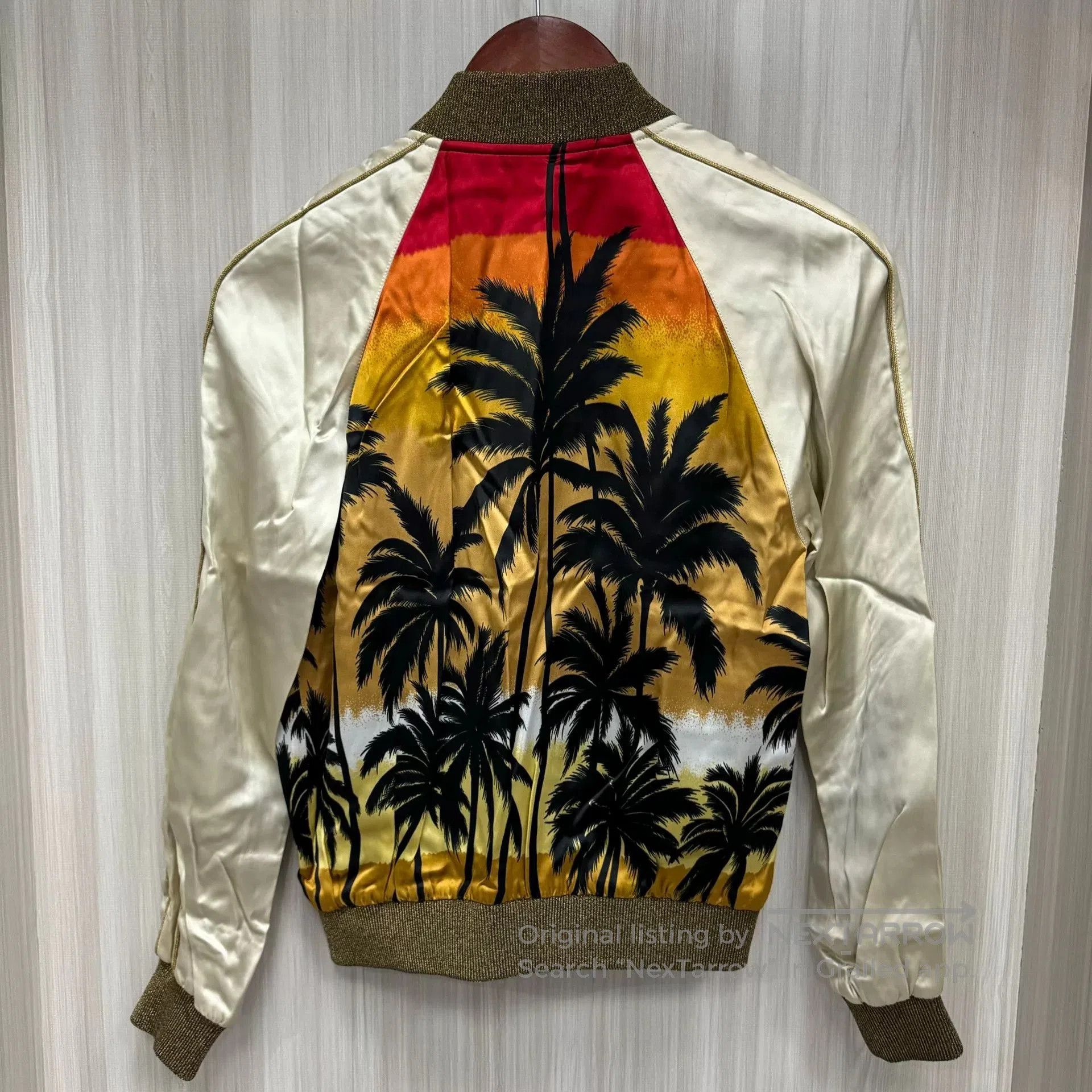 Saint Laurent Paris Saint Laurent Satin Palm Tree Bomber Jacket. Size XS / US 0-2 / IT 36-38 - 2 Thumbnail