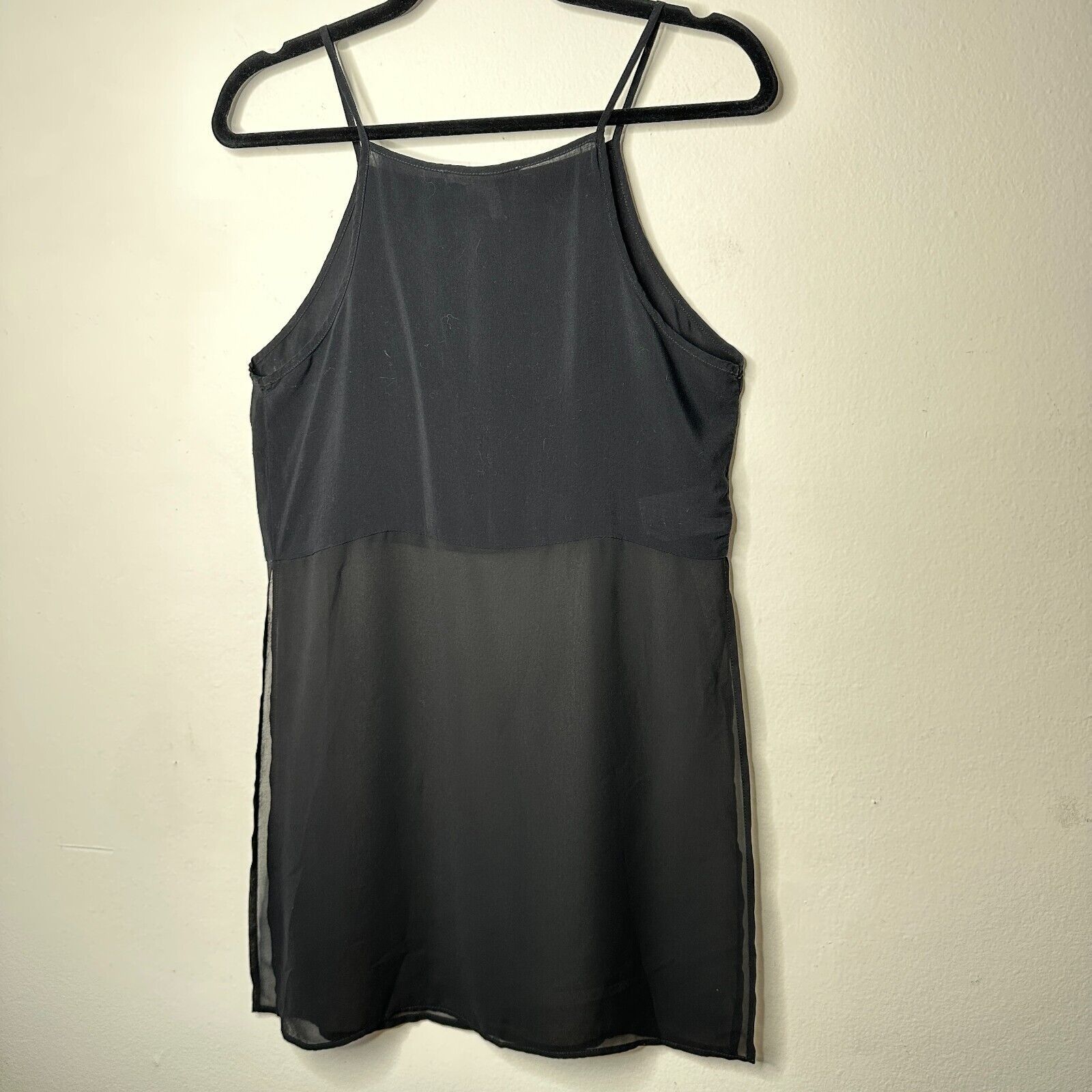 Other BCBGeneration Black Sheer Side-Slit Crop Tank Cami SM Size S / US 4 / IT 40 - 8 Thumbnail