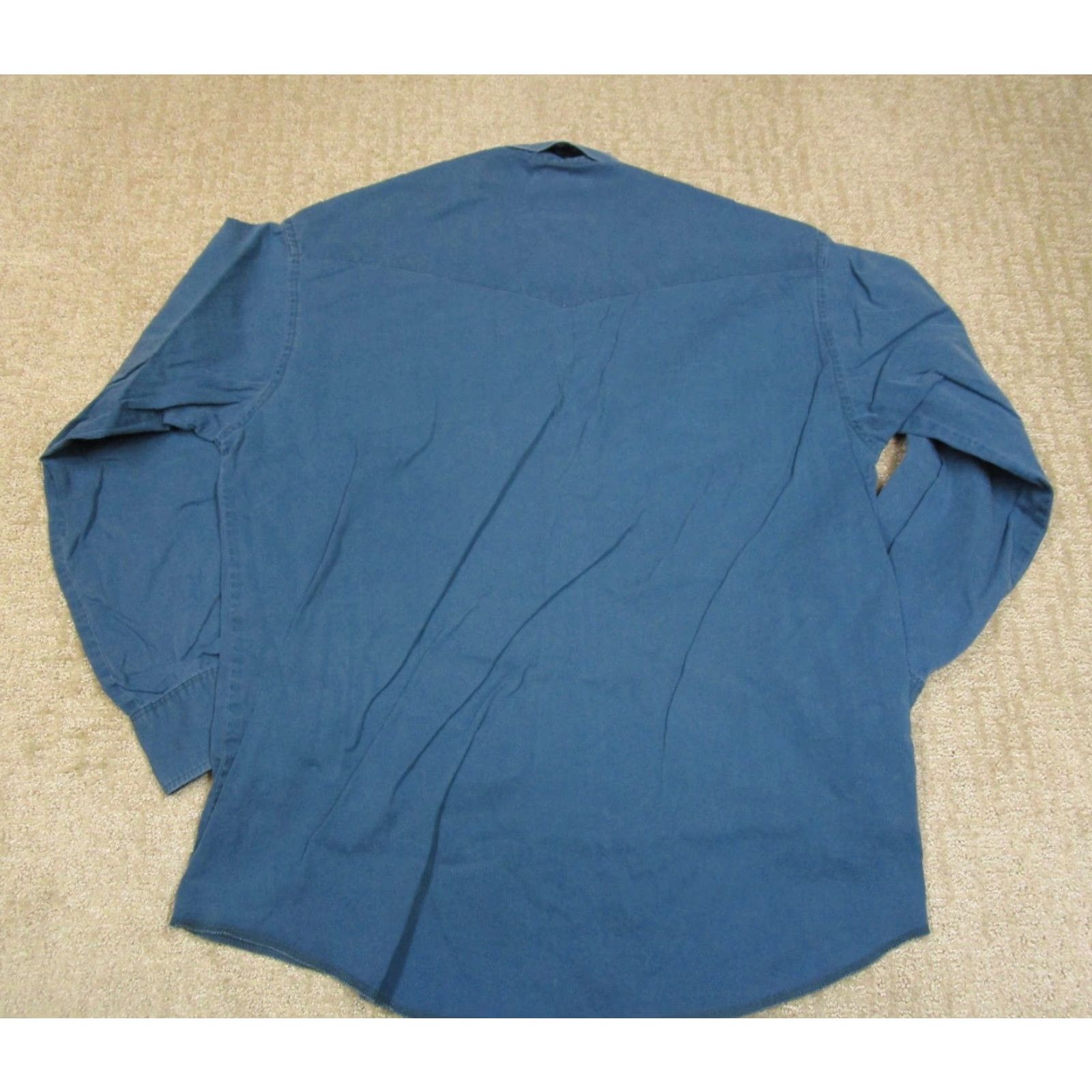 Wrangler VINTAGE Wrangler Shirt Men L Blue Twill Western Long Sleeve USA 90s Button-Up Size US L / EU 52-54 / 3 - 4 Thumbnail