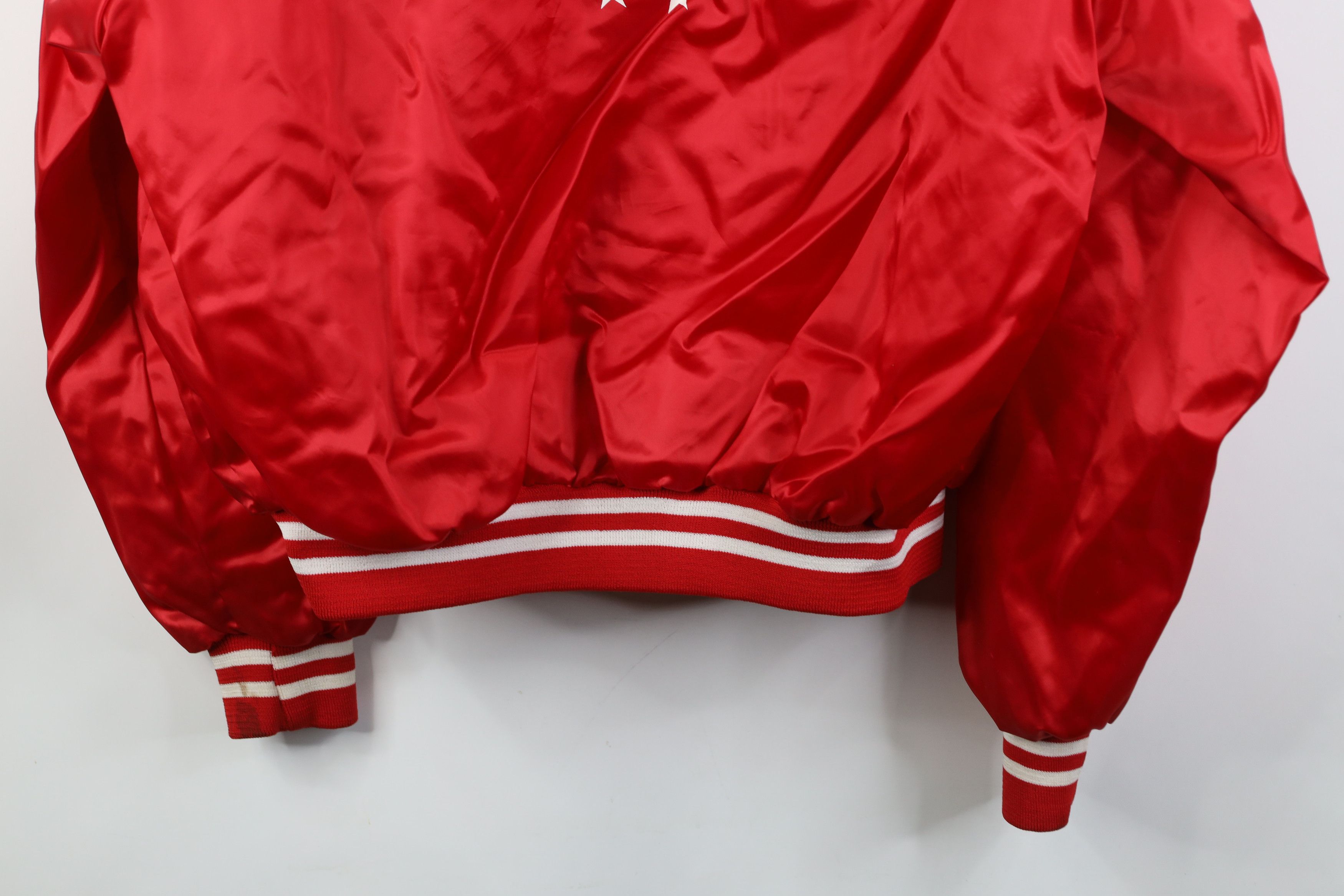 Vintage Vintage 80s Tupperware Star Lite Satin Bomber Jacket Red USA Size US XL / EU 56 / 4 - 15 Thumbnail