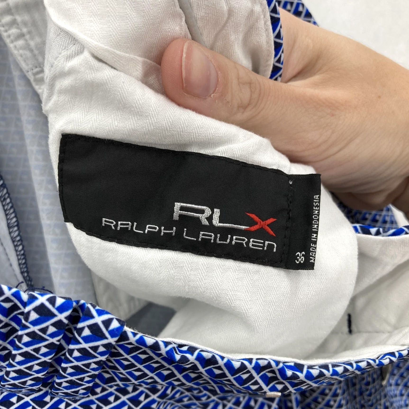 RLX Ralph Lauren RLX Ralph Lauren Shorts Mens 36 Blue Golf Performance Stretch Geometric Print Size US 36 / EU 52 - 3 Thumbnail