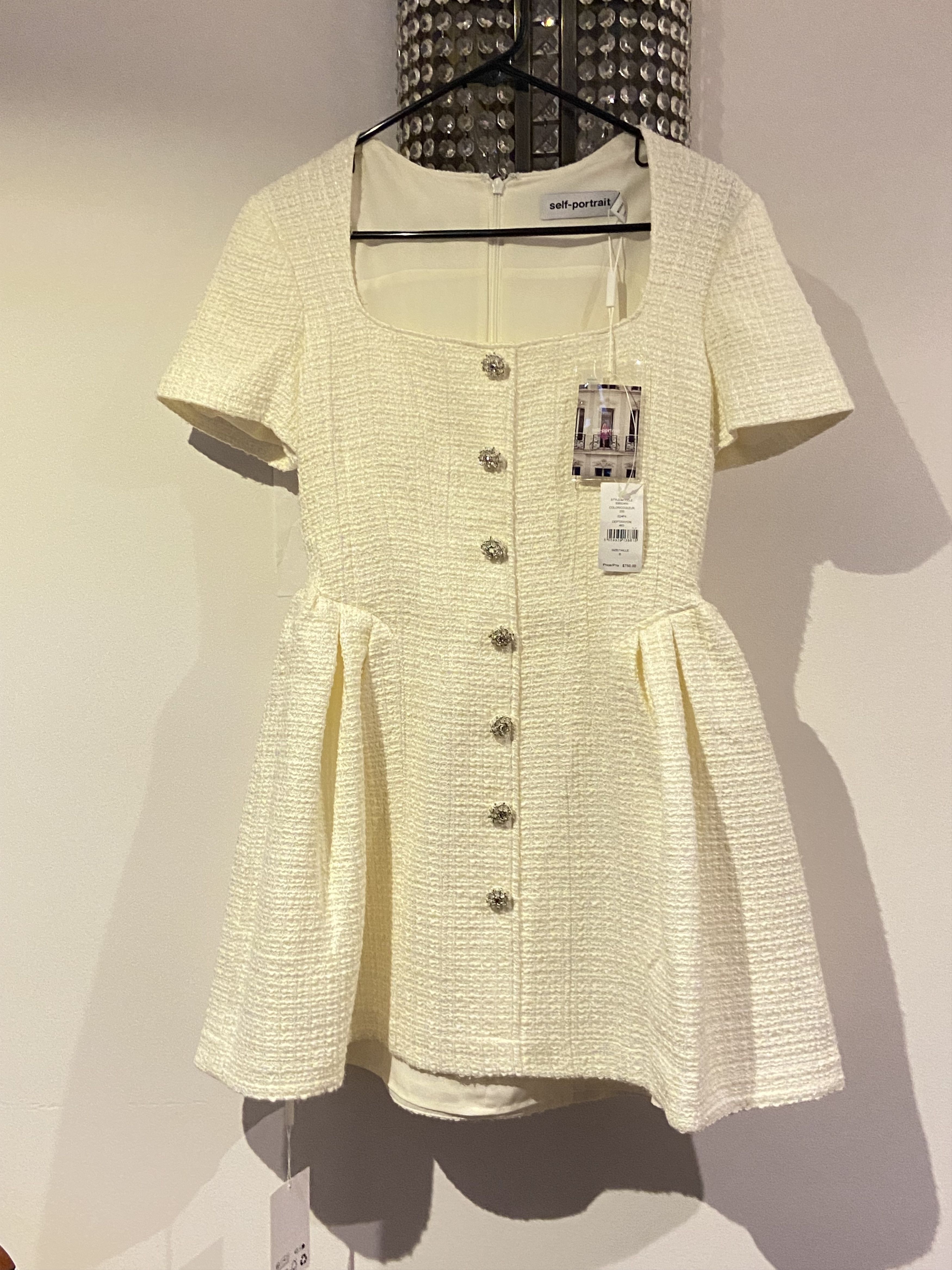 Self-Portrait Self-Portrait Bridal Bouclé Minidress, Short Sleeve Size M / US 6-8 / IT 42-44 - 15 Thumbnail