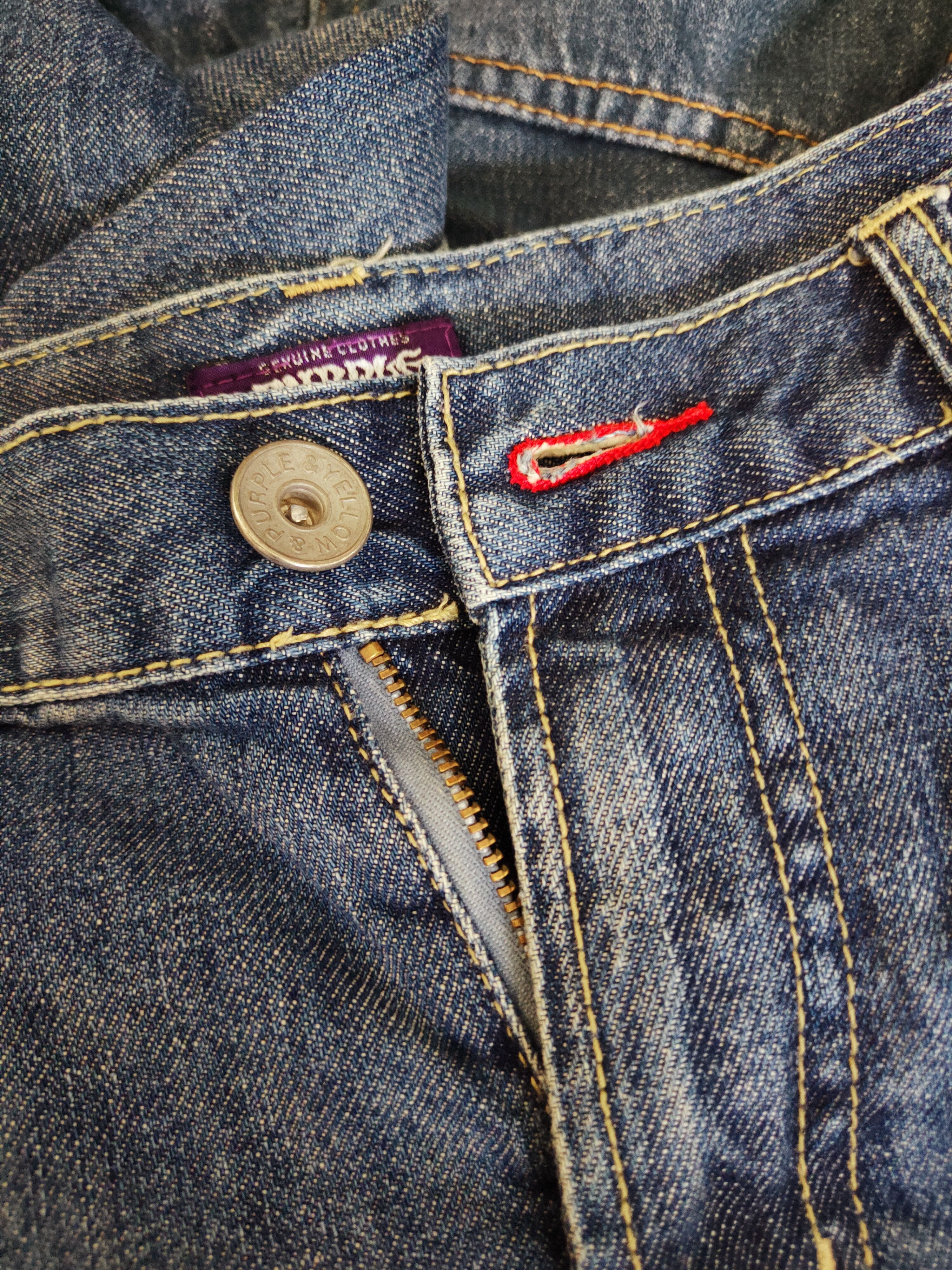 Japanese Brand Purple & Yellow Blue Distressed Ripped Jeans #W384 Size 32" / US 10 / IT 46 - 17 Thumbnail