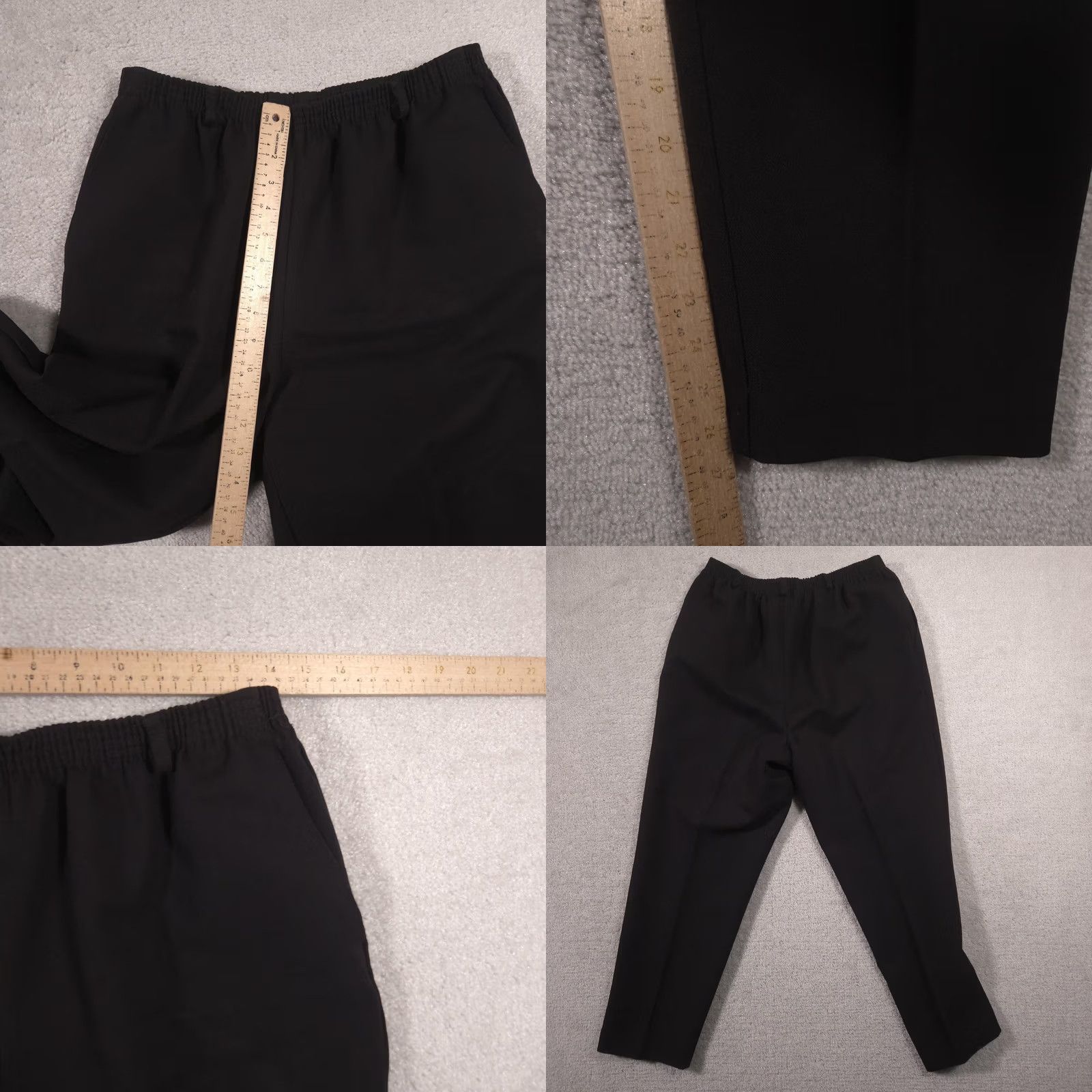 Vintage VINTAGE Alfred Dunner Pants Womens 12 Black Crepe Pull On Tapered Dress USA 90s Size 34" / US 12 / IT 48 - 8 Thumbnail