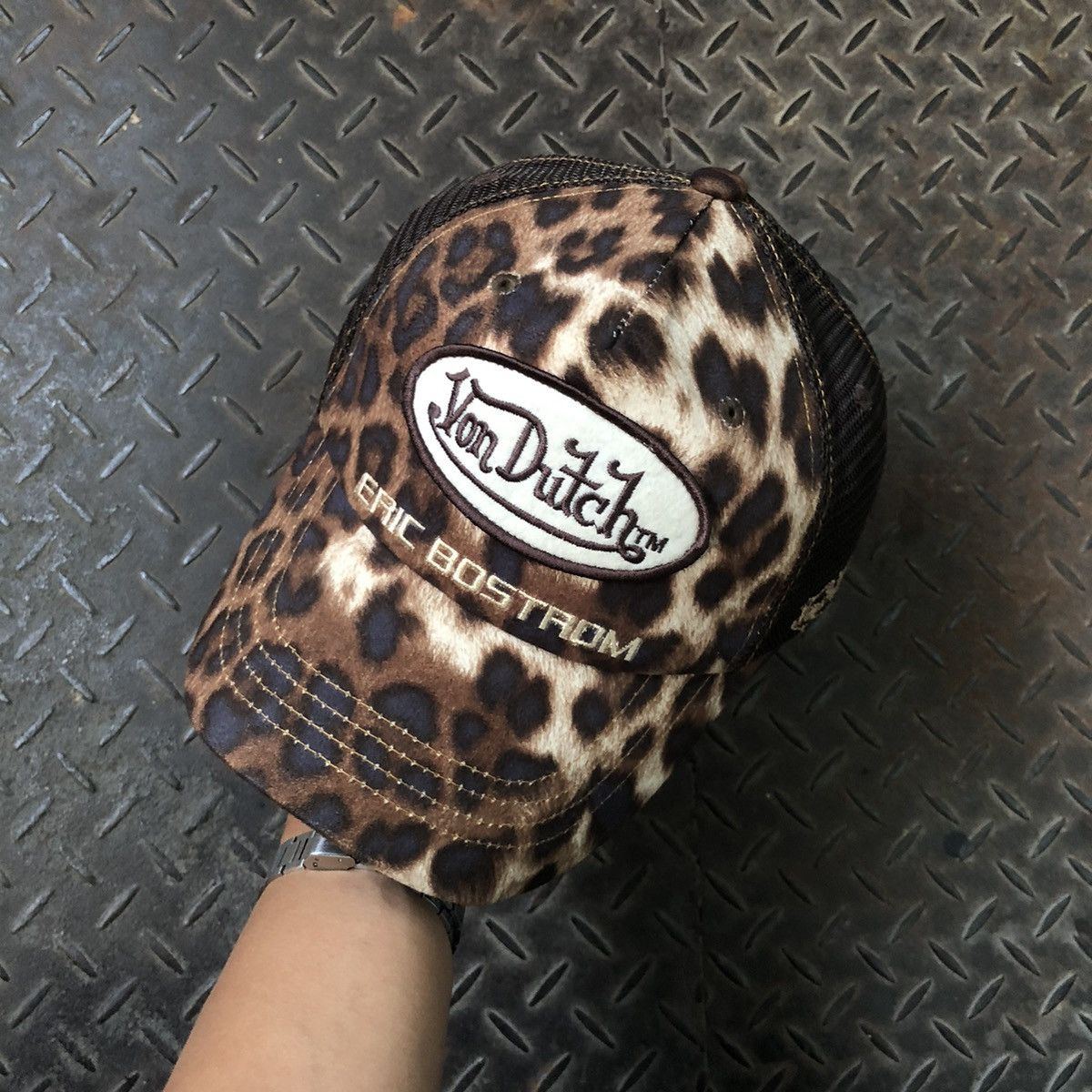Von Dutch 🚫 SOLD 🚫 Von Dutch Eric Bostrom Leopard Suede Trucker Hat Size ONE SIZE - 2 Thumbnail