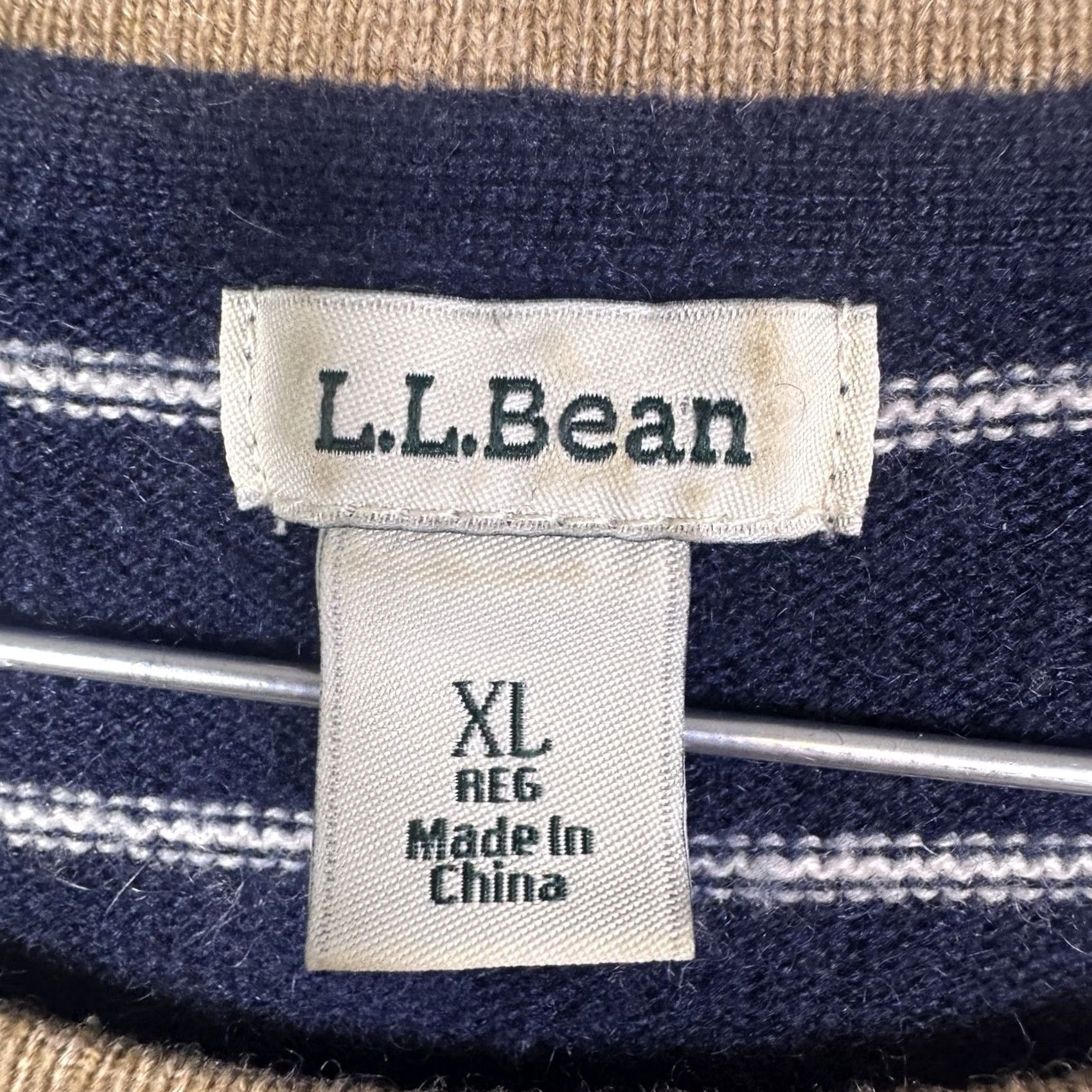 Vintage LL Bean Cashmere Sweater Women's XL Classic Crewneck Knit Pullover Stripe 515166 Size XL / US 12-14 / IT 48-50 - 5 Thumbnail