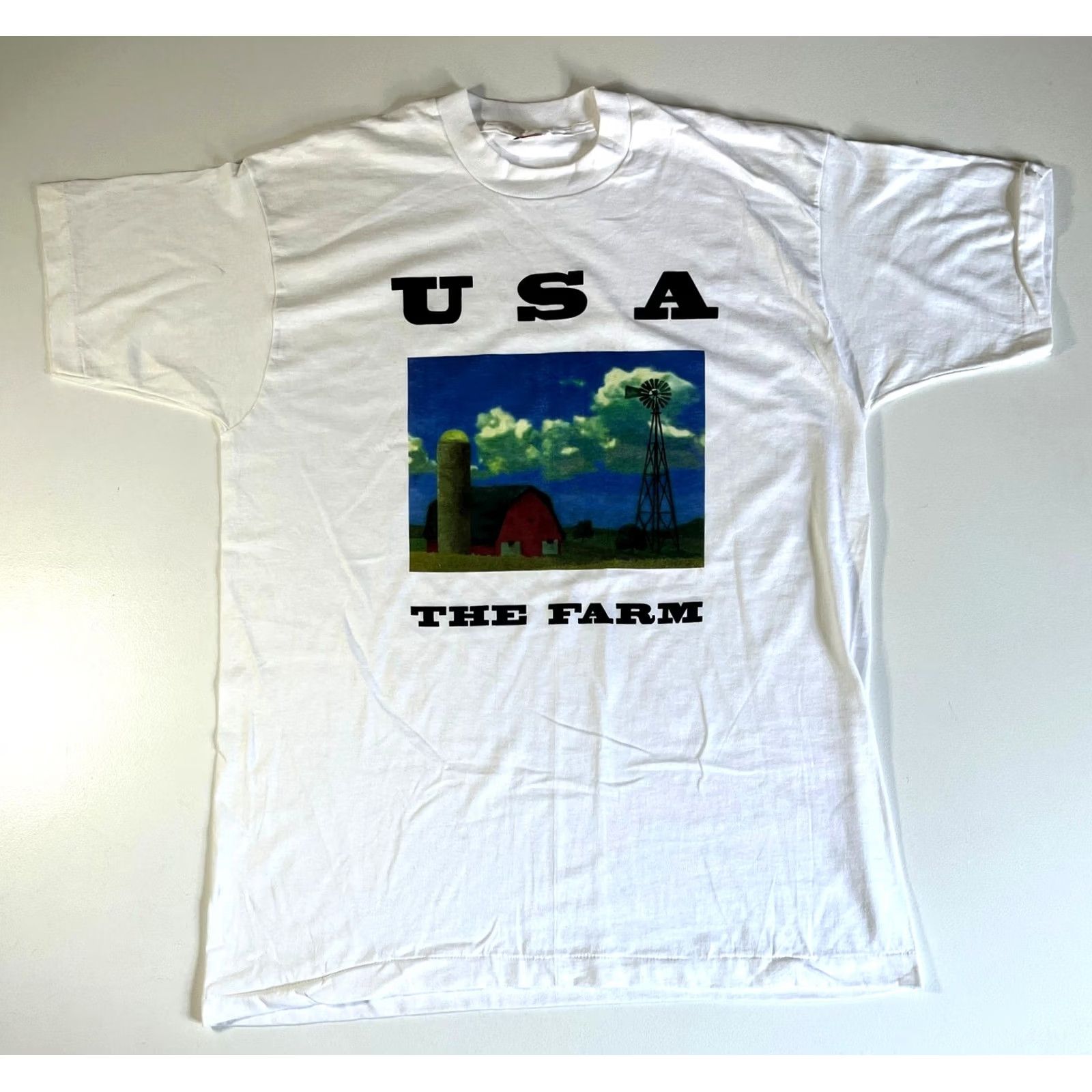 Fruit Of The Loom VINTAGE Fruit of the Loom The Farm USA T-Shirt Unisex Adults XL White Crew Neck Short Sleeve Size US XL / EU 56 / 4 - 2 Thumbnail