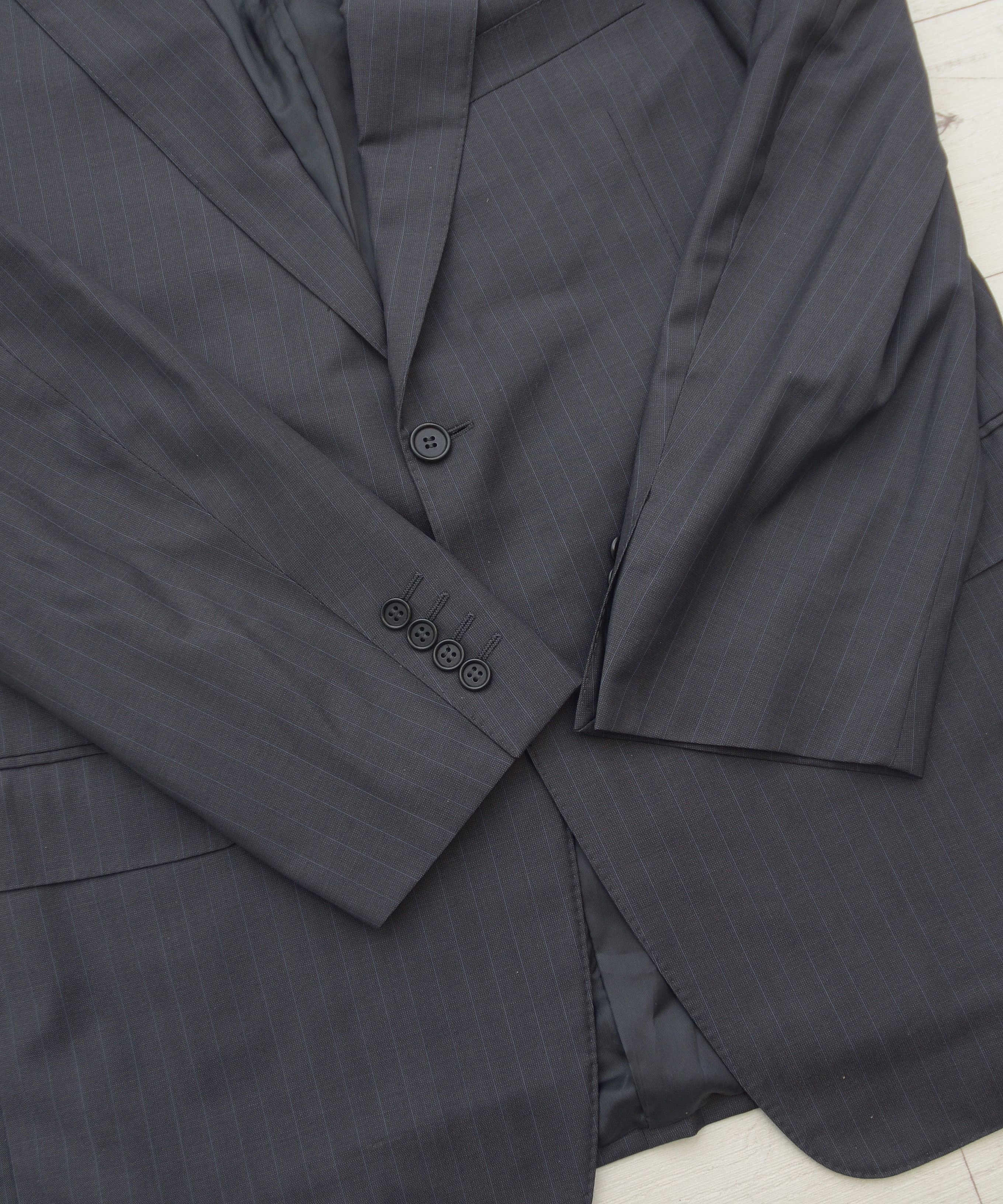 Canali Canali Travel Water Resistant Two Button Gray Strips Blazer Size 46R - 6 Thumbnail