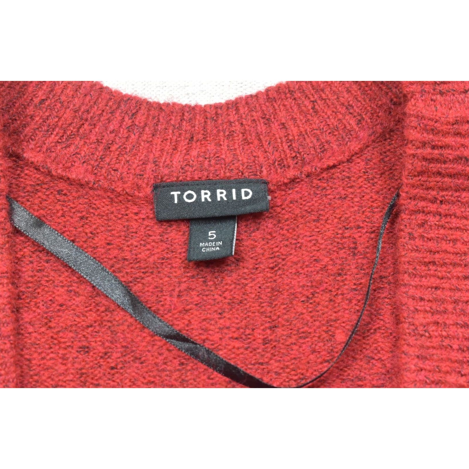 Torrid Torrid Cardigan Sweater V-Neck Button Front Oversized Red Heart Rhinestone Plus Size 5 Women Clothing Size S / US 4 / IT 40 - 6 Thumbnail